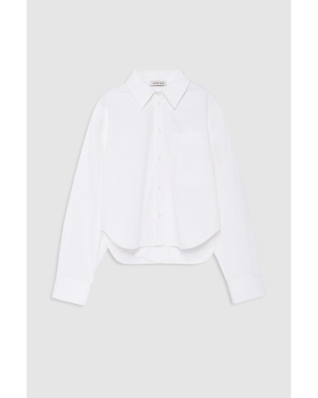 Anine Bing Blue Scott Cropped Shirt