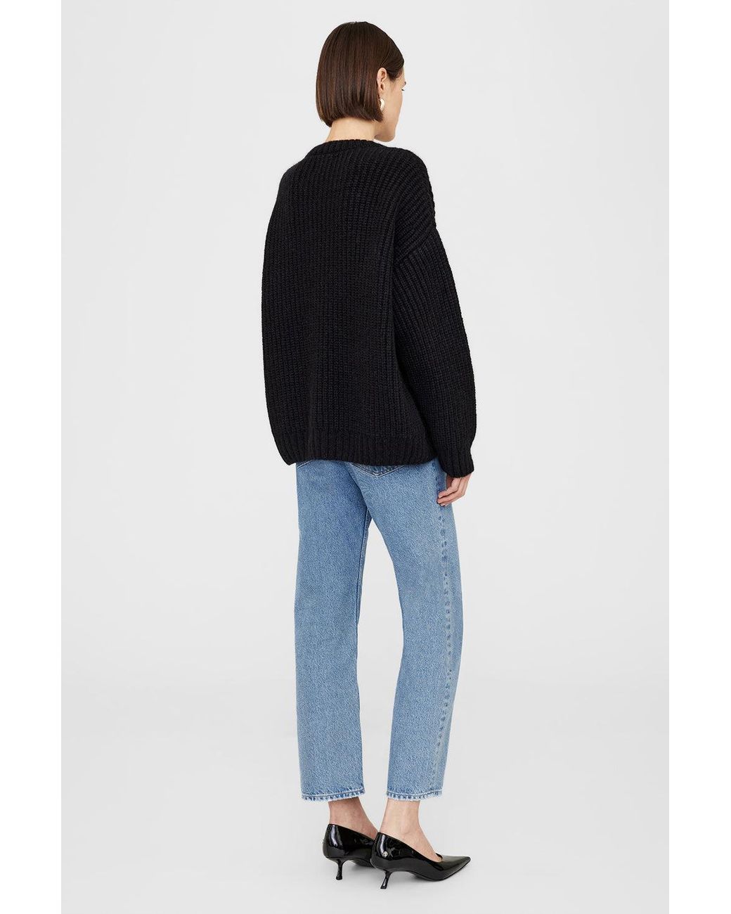 Anine Bing Black Sydney Crew Sweater