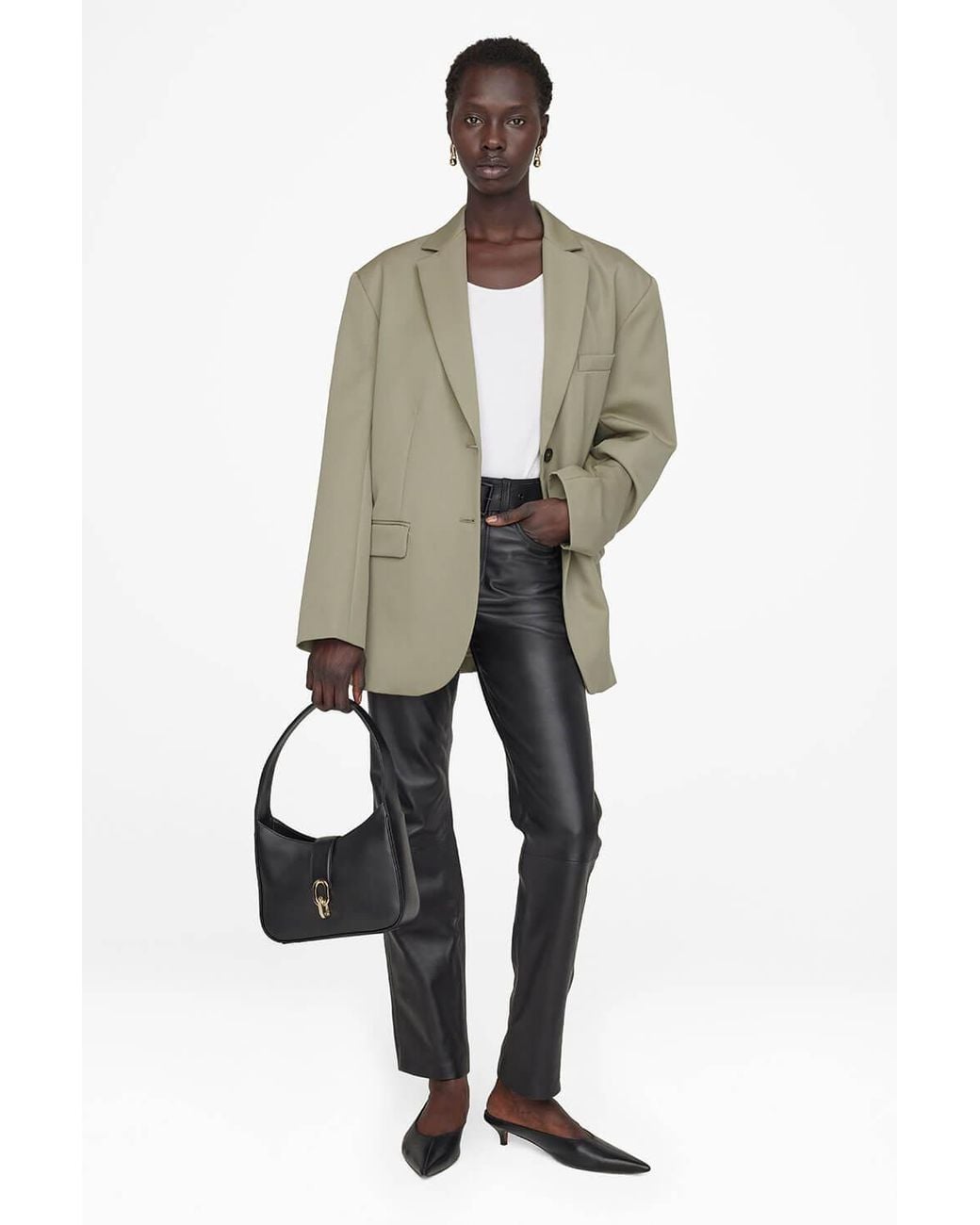 Anine Bing White Connor Pant