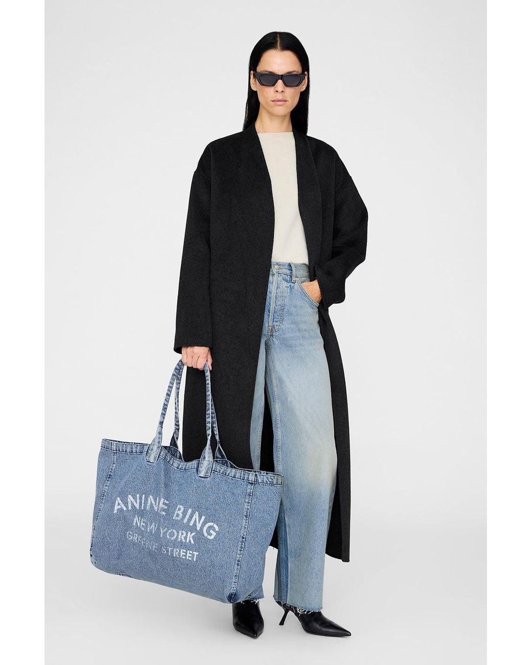 Anine Bing Blue Leo Denim Tote