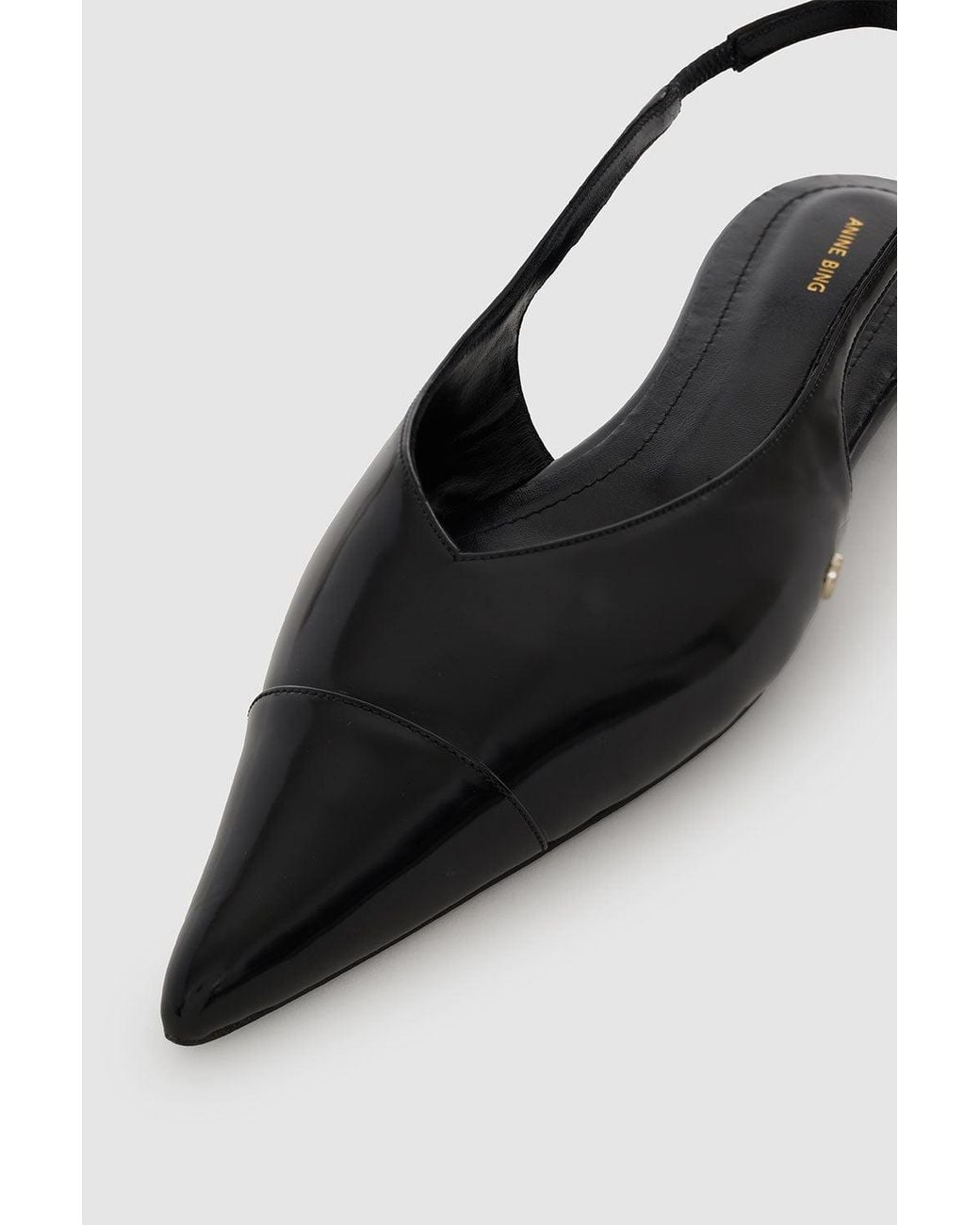 Anine Bing White Elena Slingback Flats