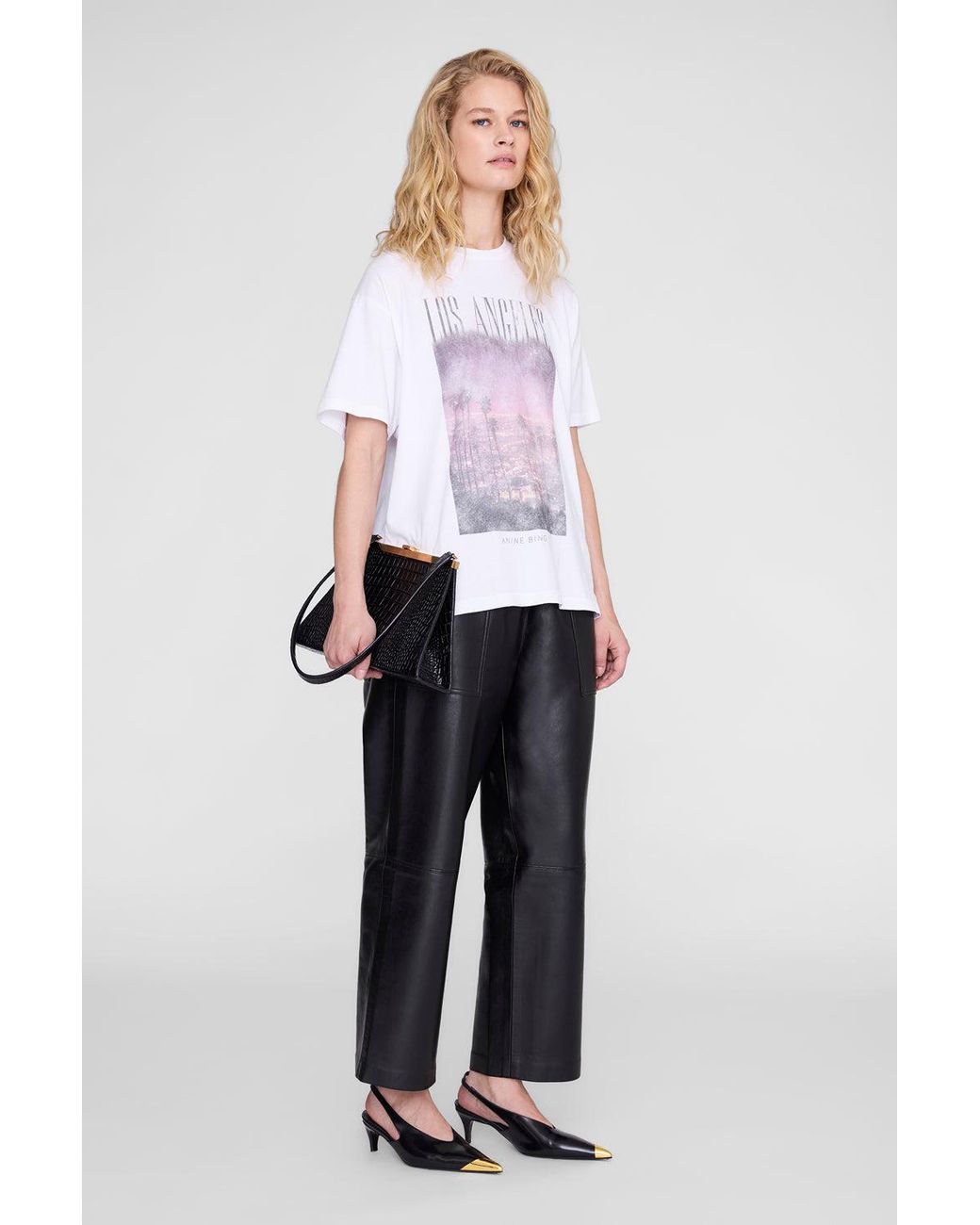 Anine Bing Blue Cade Tee Los Angeles