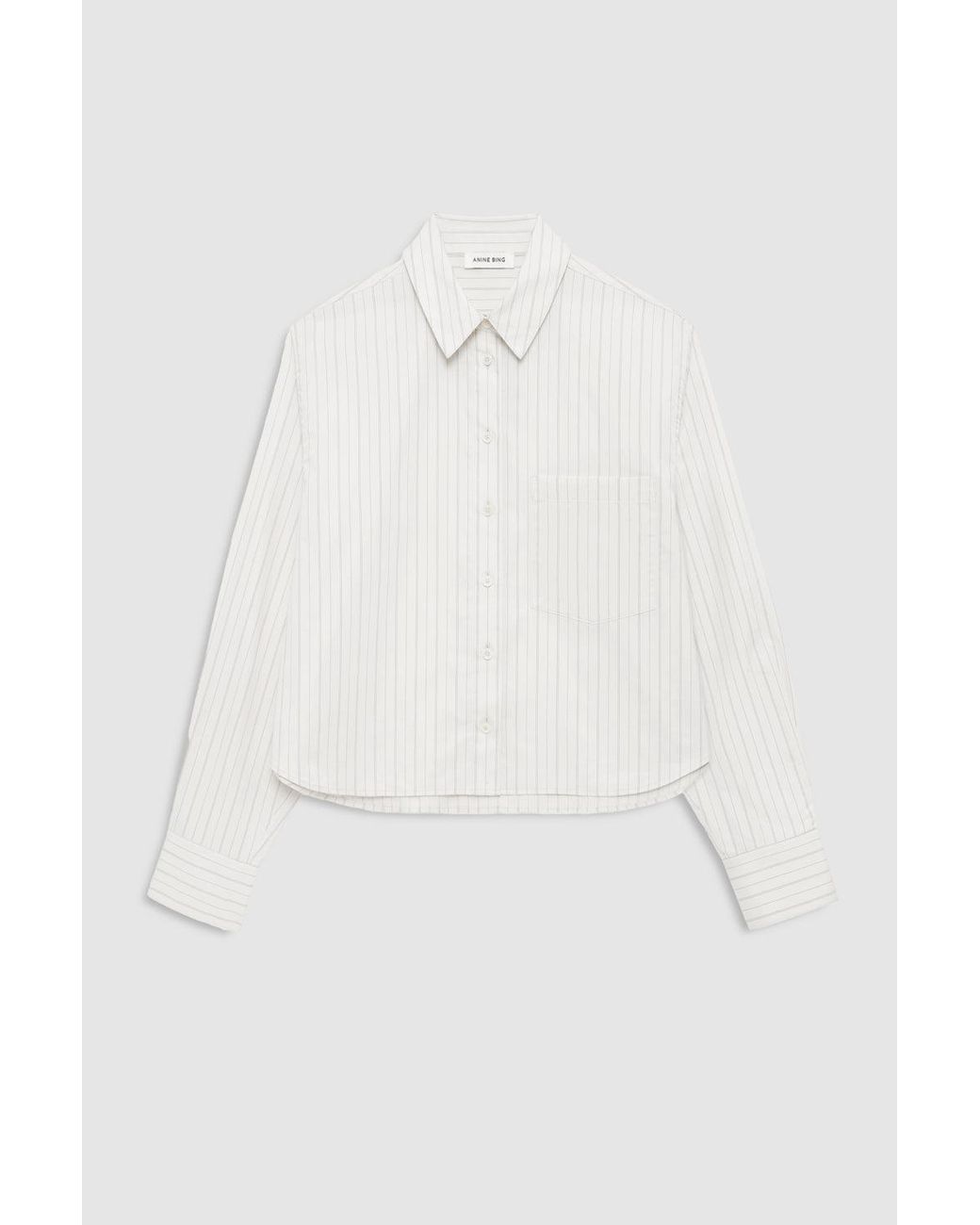 Anine Bing Natural Essie Cropped Shirt