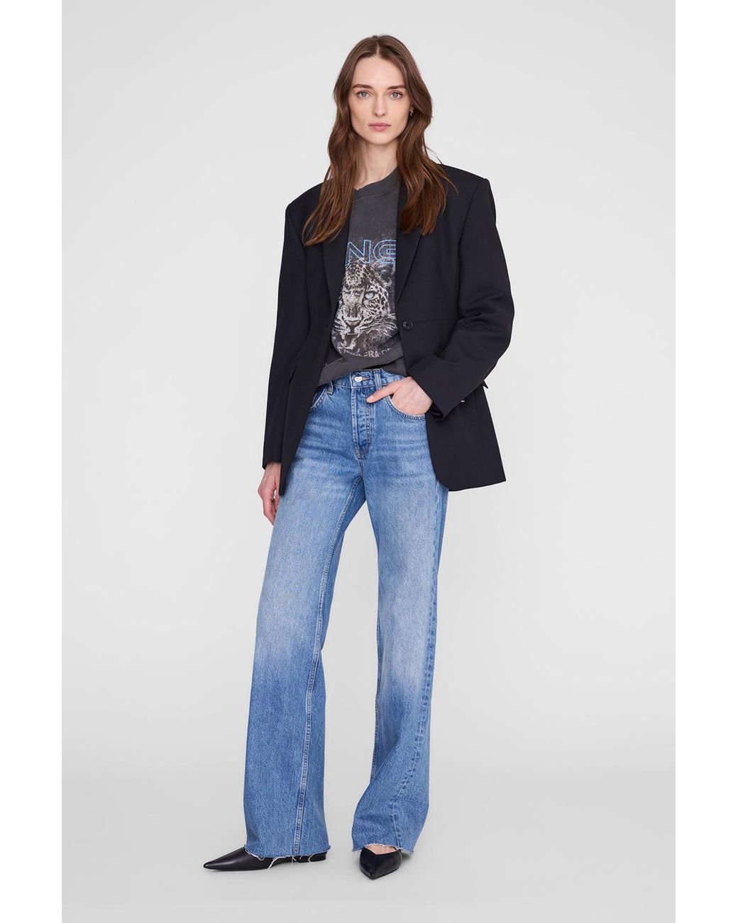 Anine Bing Blue Miles Sweatshirt Leo Muse