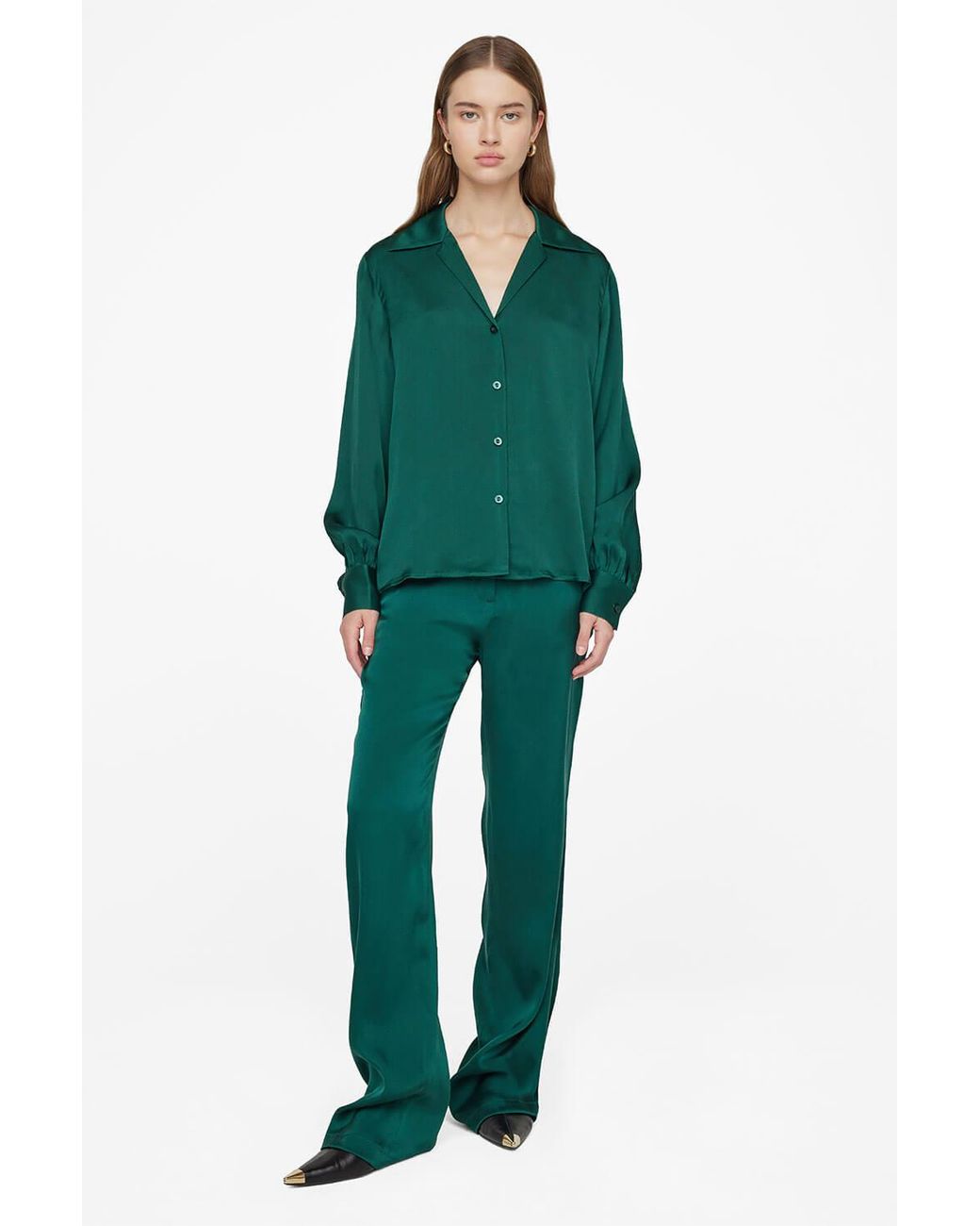 Anine Bing Green Classic Pant