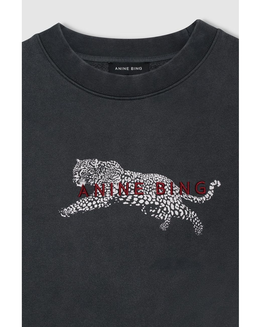 Anine Bing Blue Spencer Sweatshirt Leopard