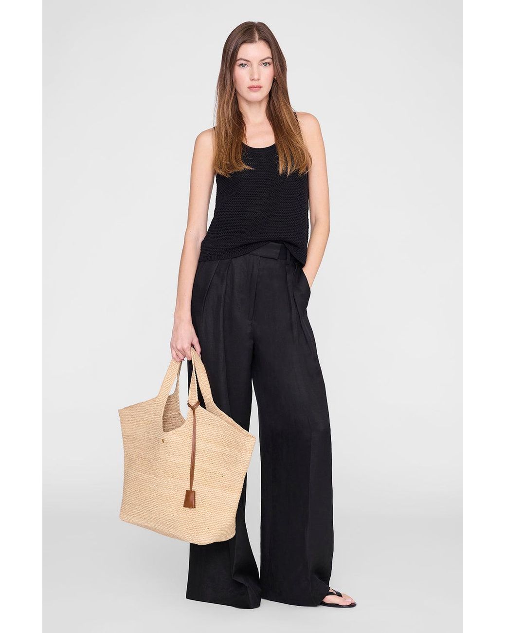 Anine Bing Natural Lili Tote Raffia