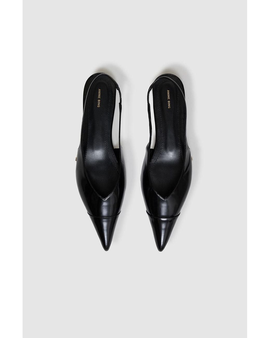 Anine Bing White Elena Slingback Flats