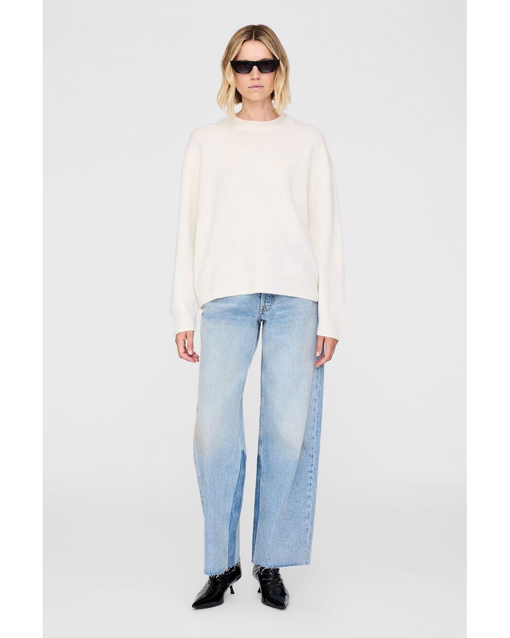 Anine Bing Blue Lee Crew Sweater