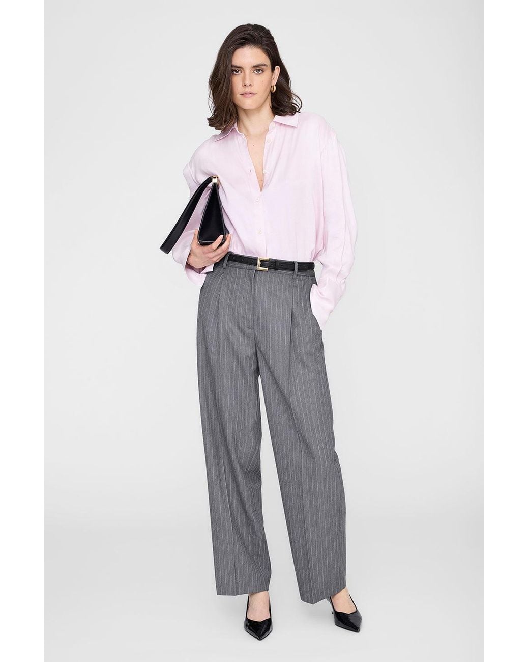Anine Bing Gray Bridget Shirt