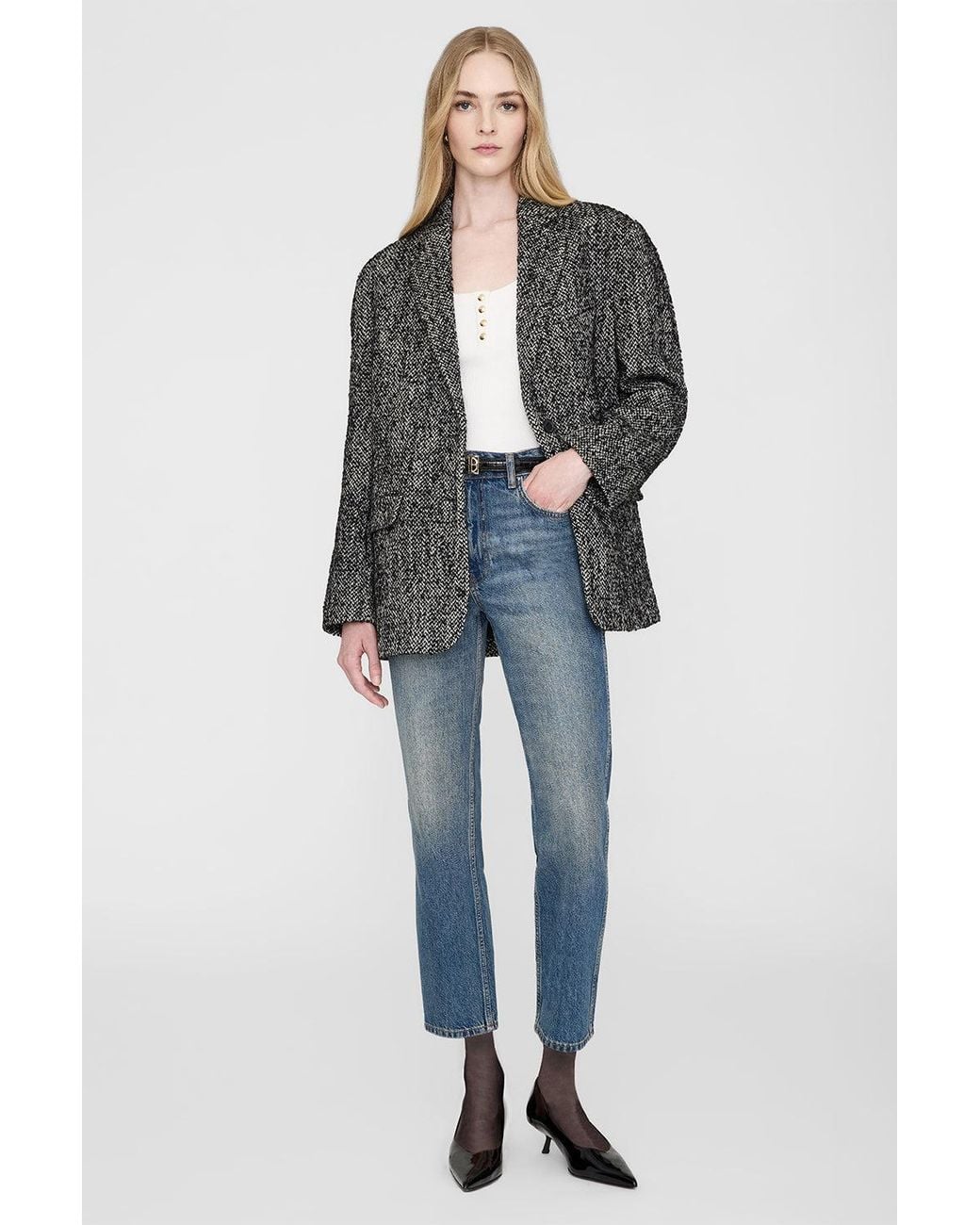 Anine Bing Blue Quinn Blazer