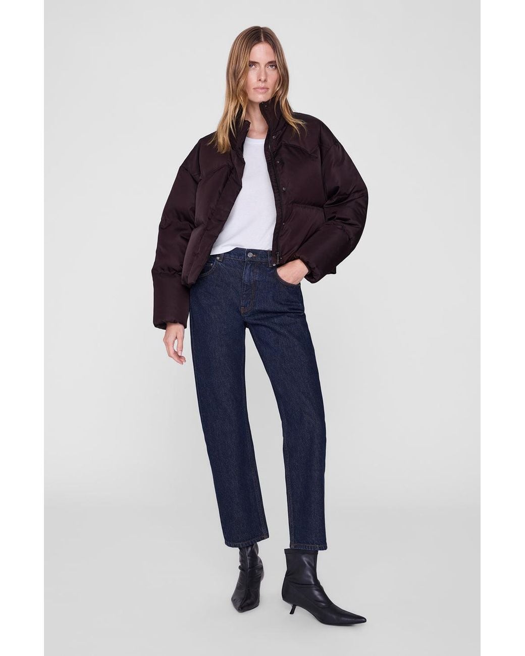 Anine Bing Blue Oslo Cropped Puffer