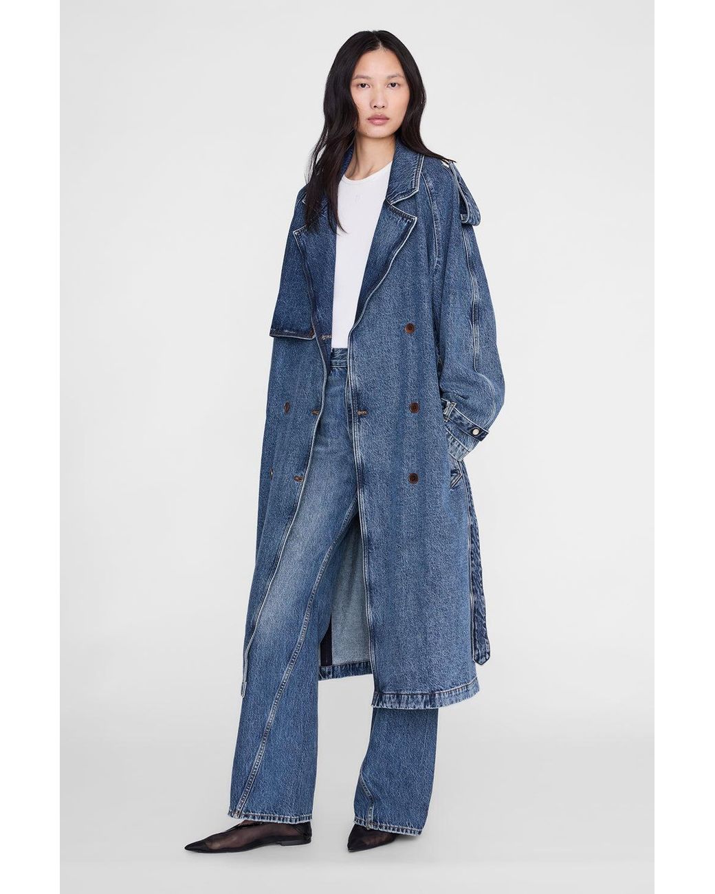 Anine Bing Blue Rickie Maxi Trench