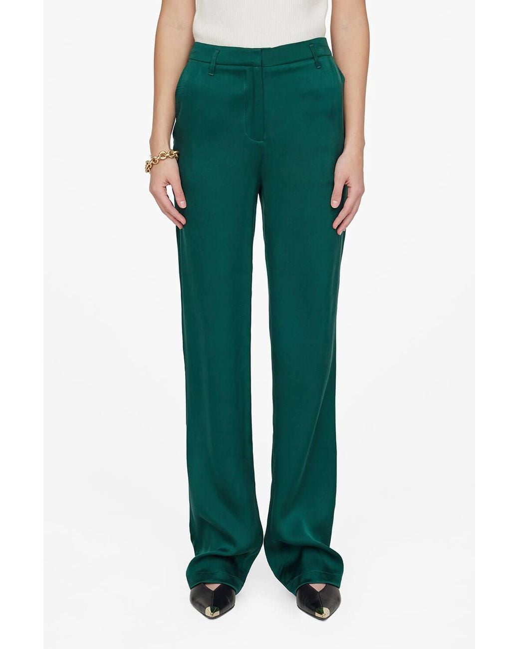 Anine Bing Green Classic Pant