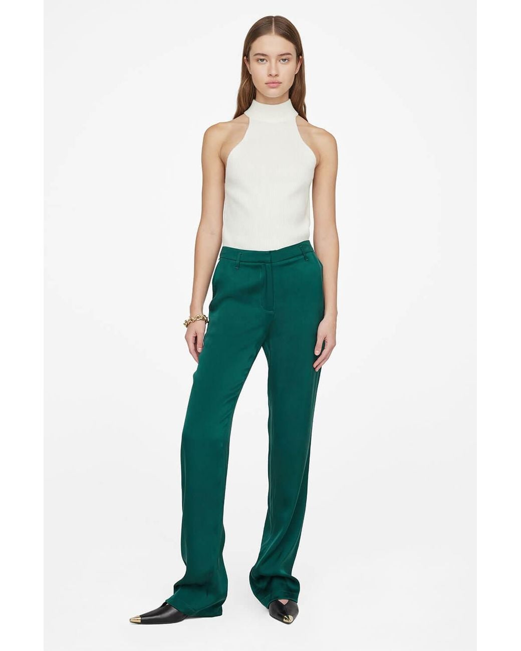 Anine Bing Green Classic Pant