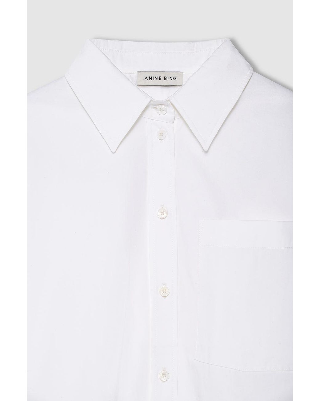Anine Bing Blue Scott Cropped Shirt