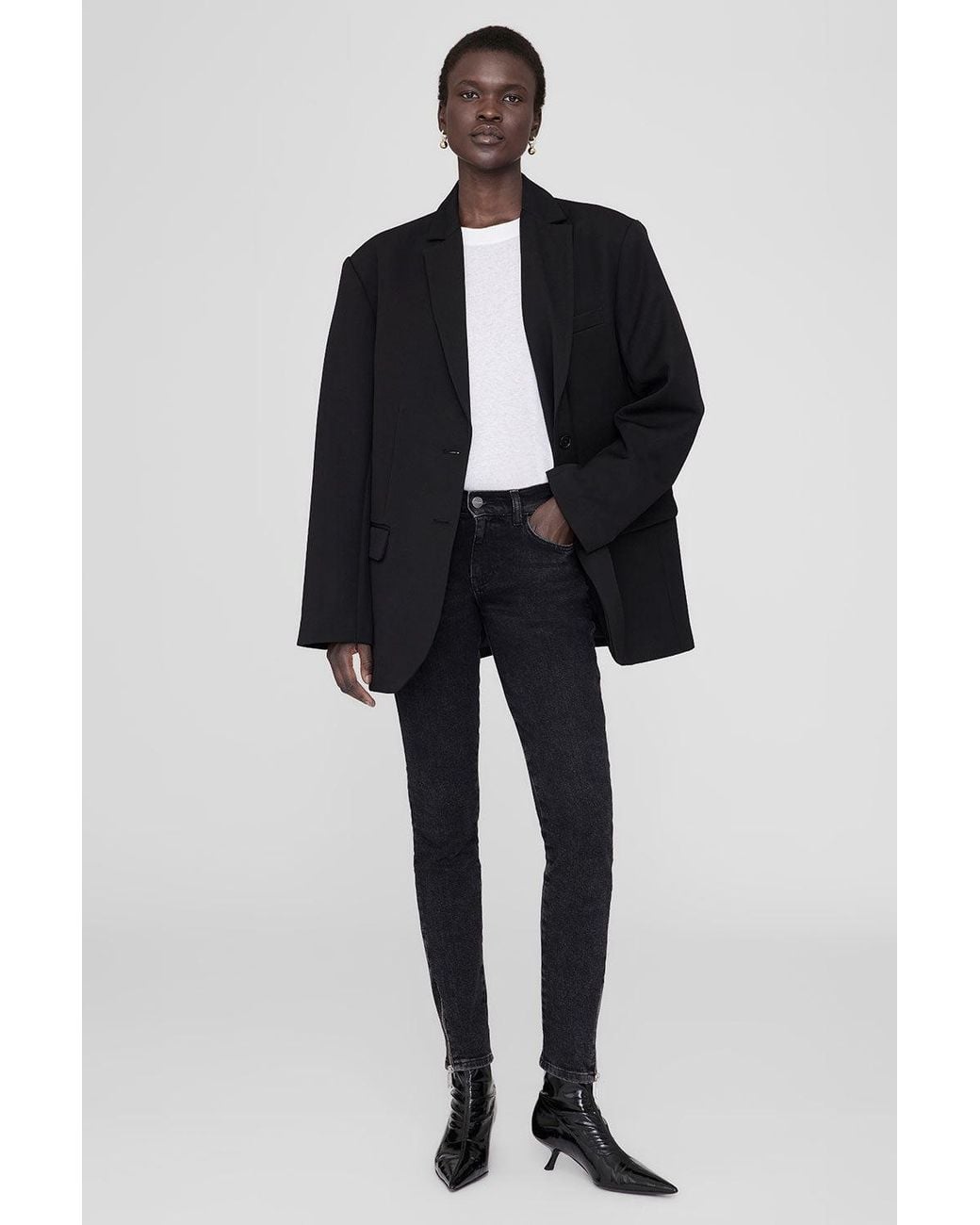 Anine Bing White Jax Jean