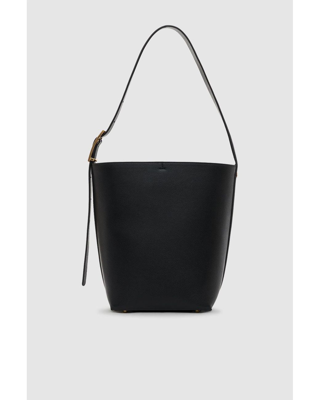 Anine Bing Black Elly Bucket Bag Grained Leather