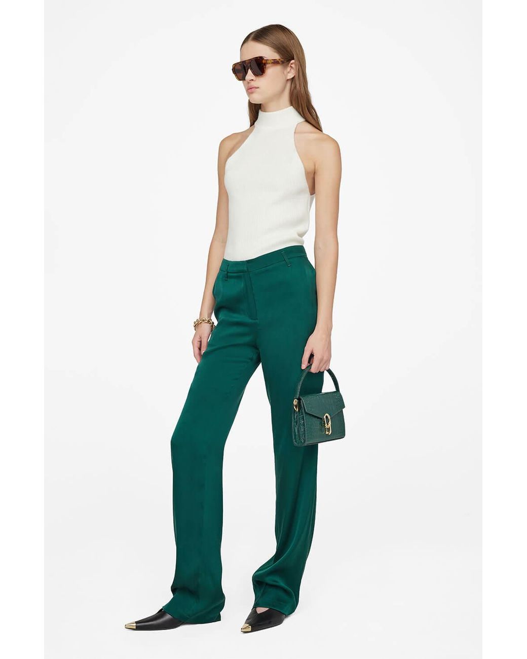 Anine Bing Green Classic Pant