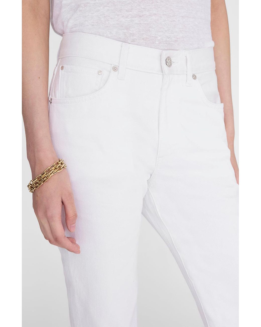 Anine Bing White Wyatt Jean 34"