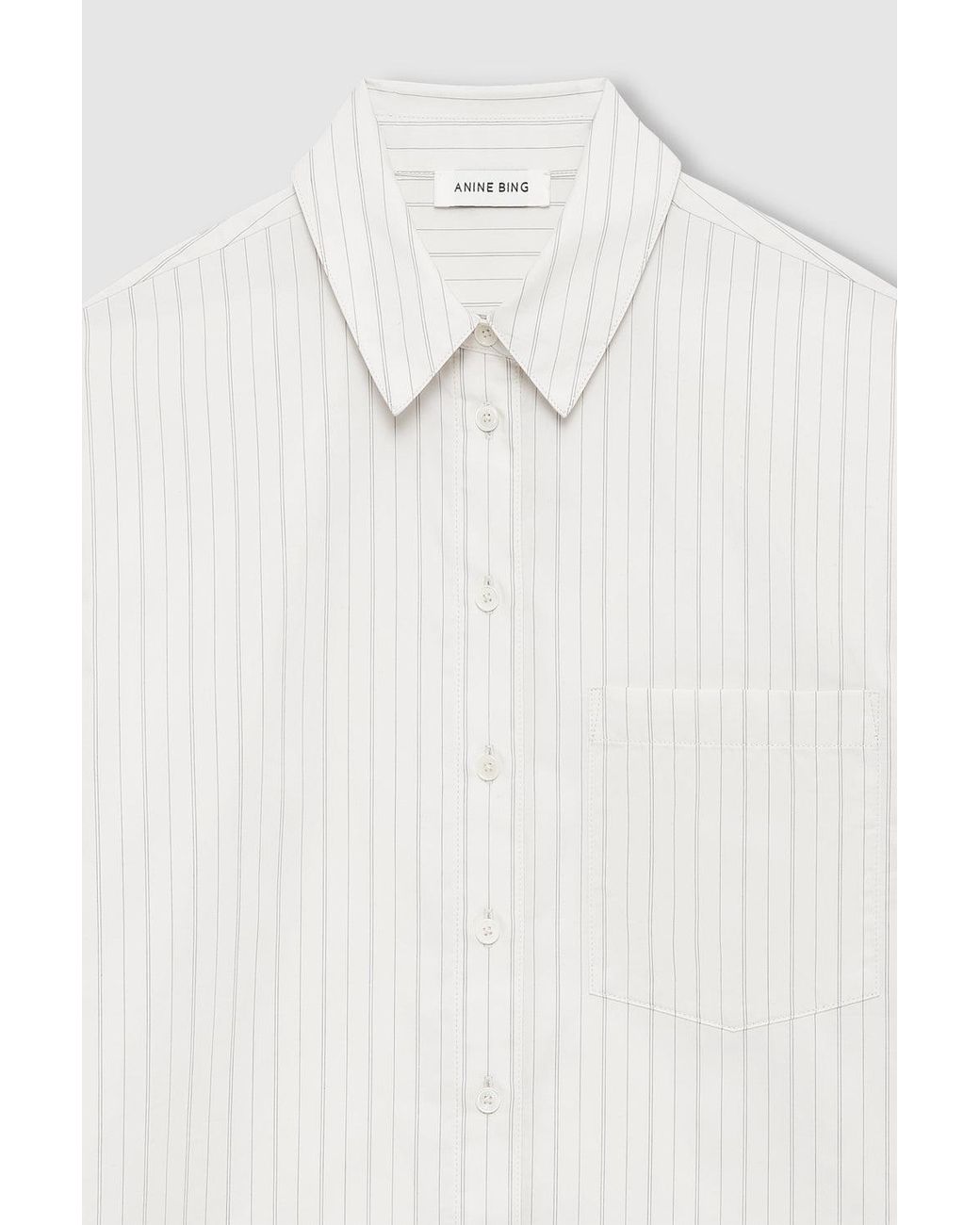 Anine Bing Natural Essie Cropped Shirt
