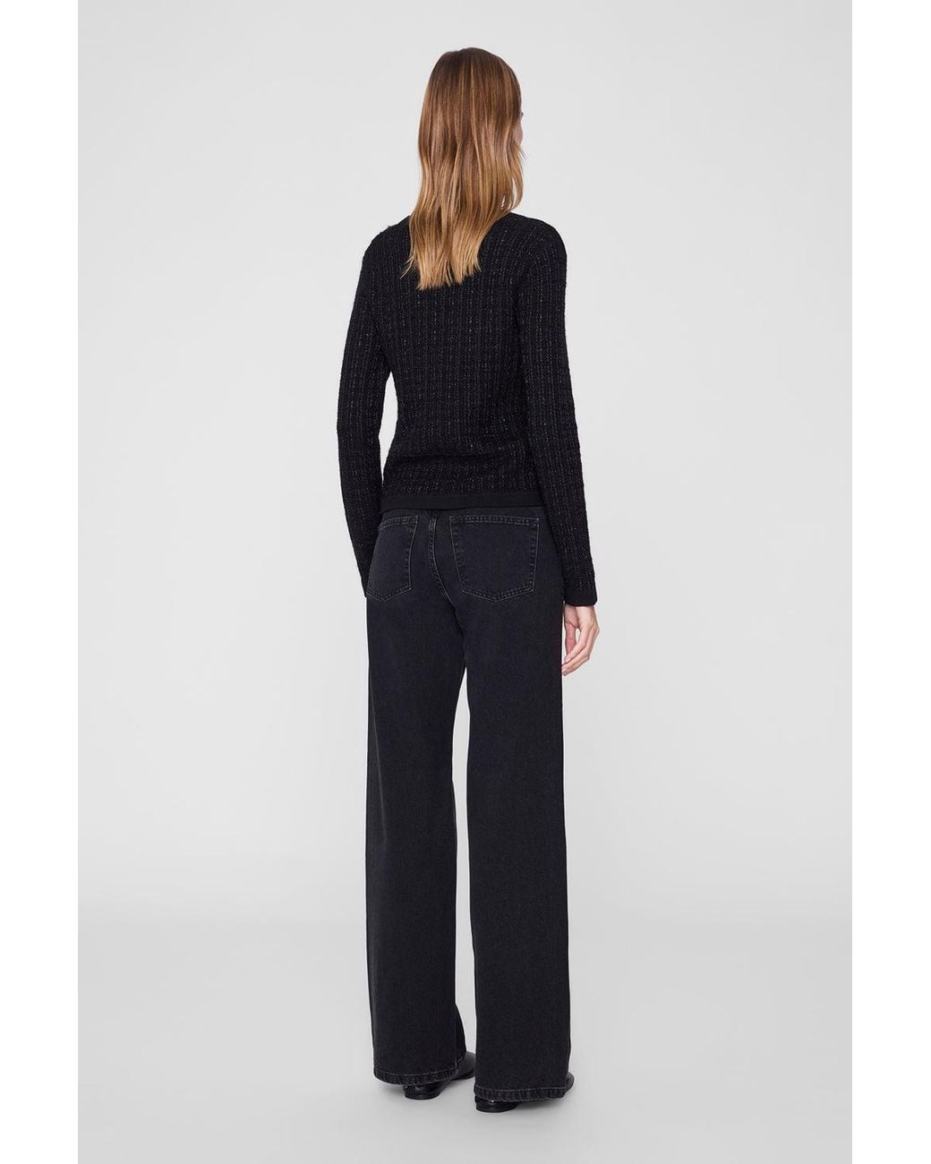 Anine Bing Blue Tessa Tweed Cardigan