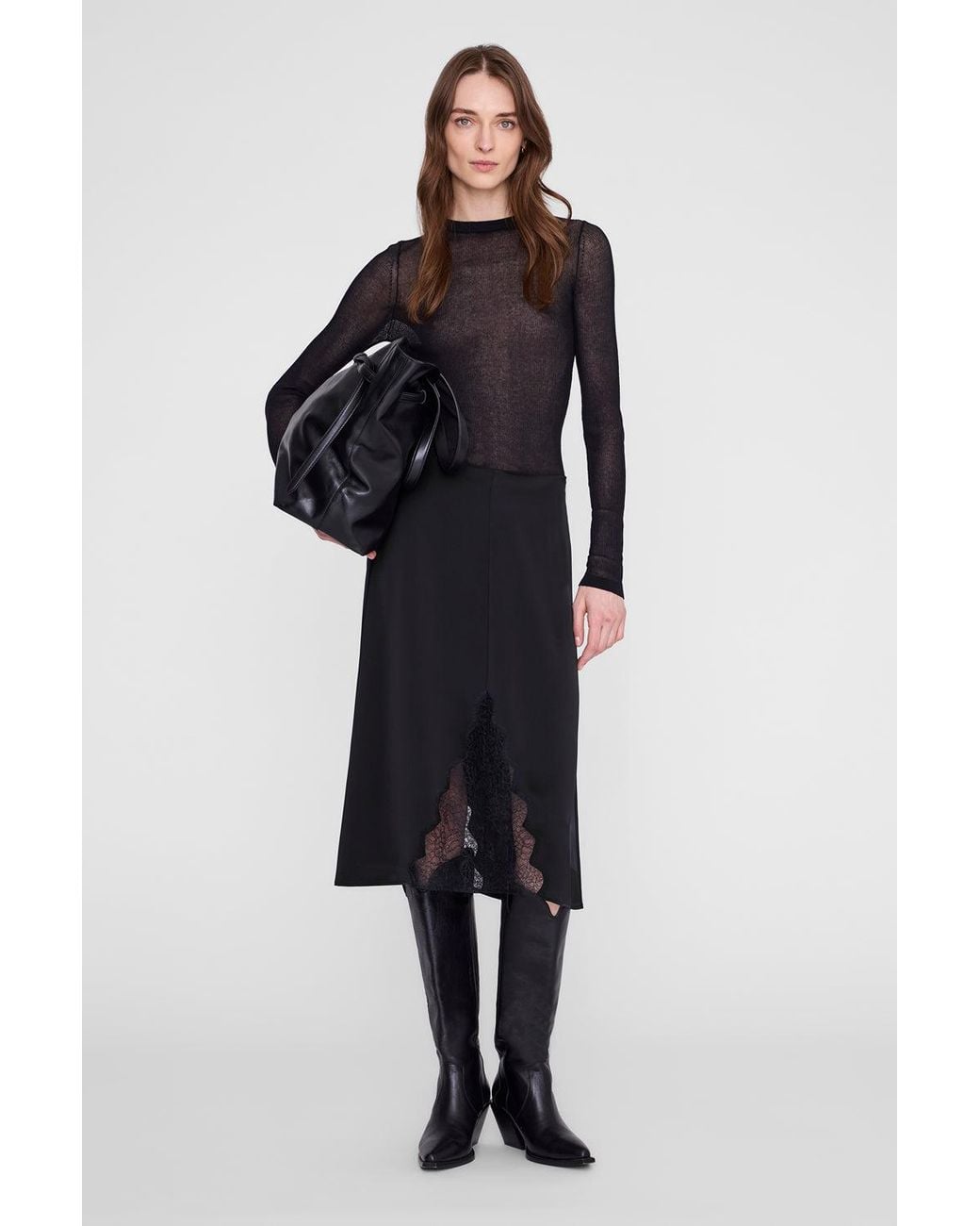 Anine Bing Black Malou Skirt