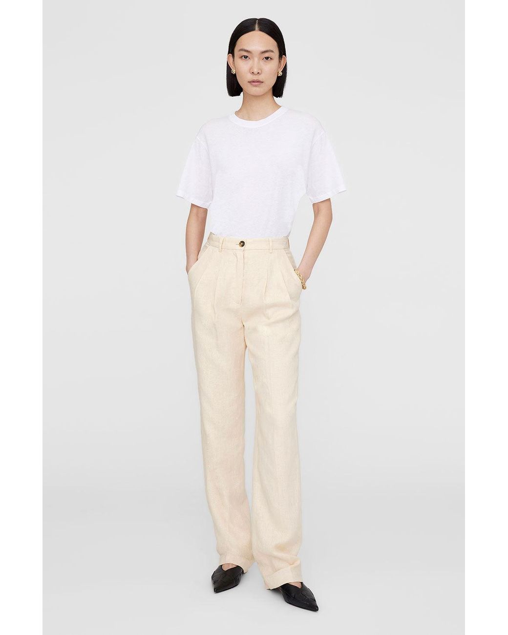 Anine Bing White Jay Trouser