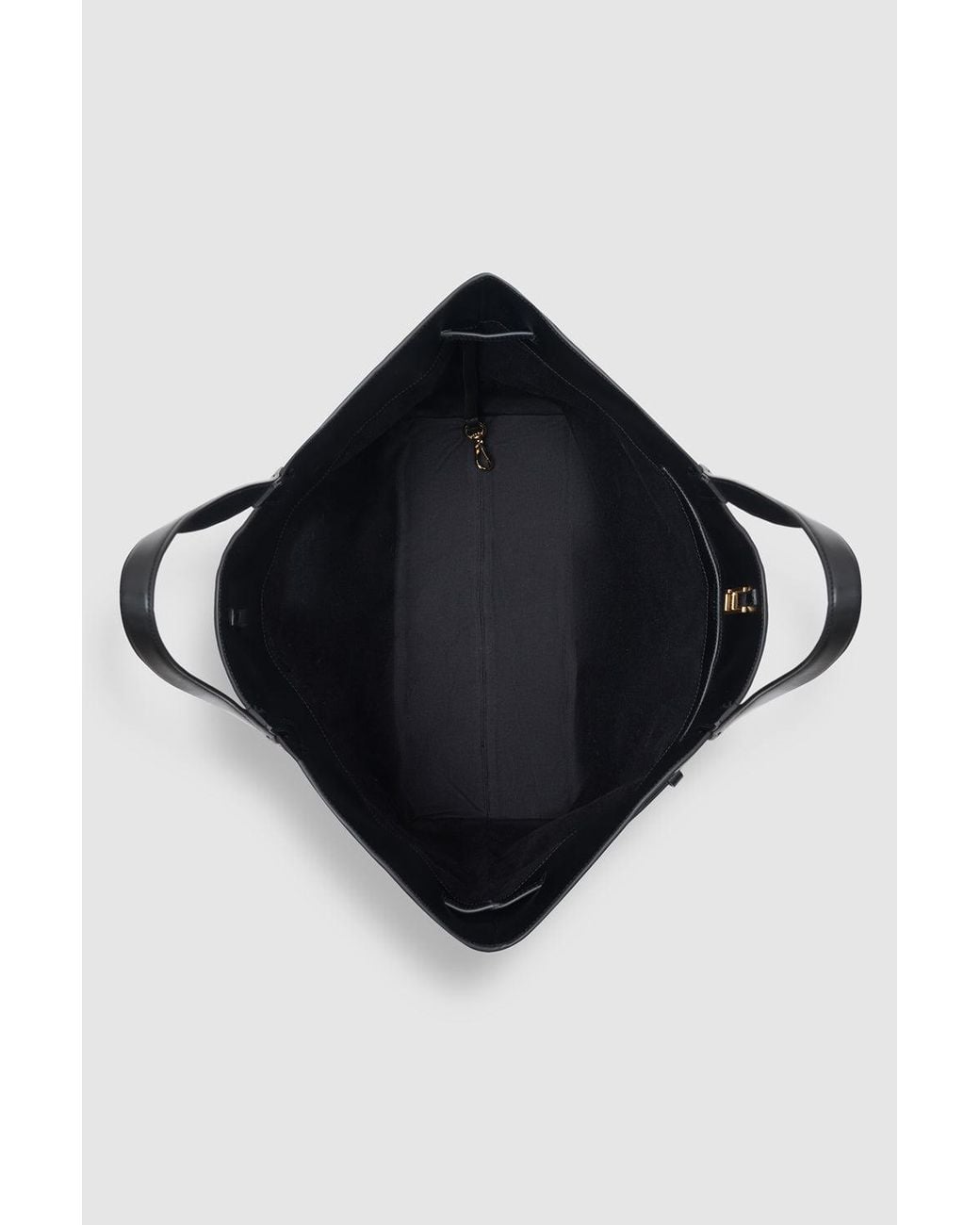 Anine Bing Black Elly Tote Grained Leather