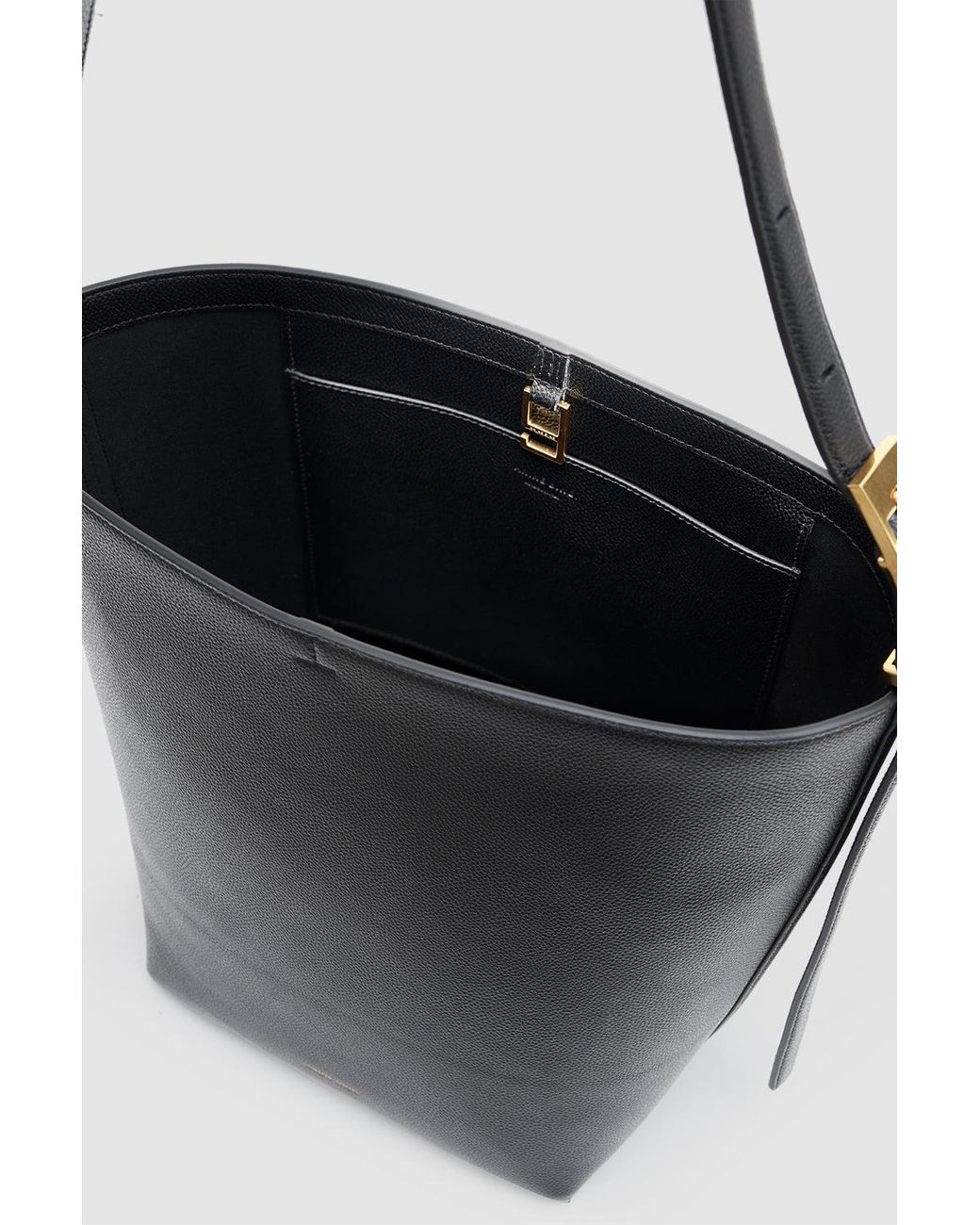 Anine Bing Black Elly Bucket Bag Grained Leather