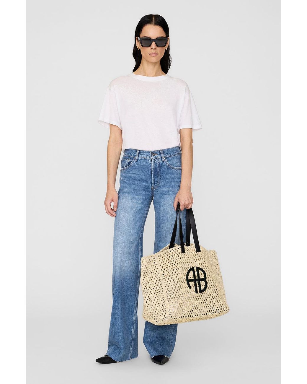 Anine Bing Natural Large Rio Tote
