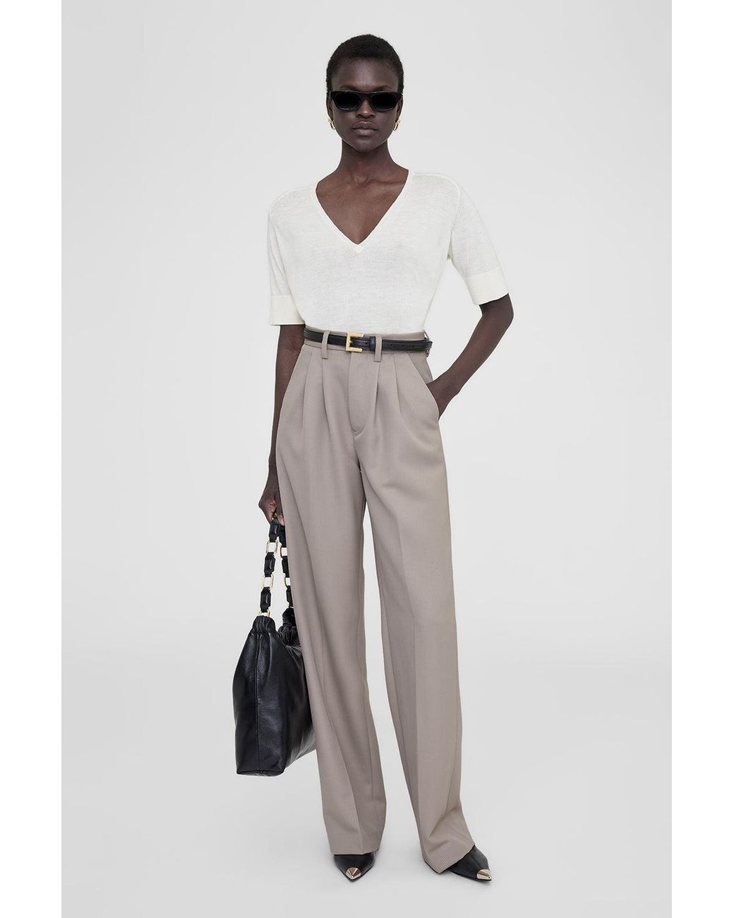 Anine Bing Gray Carrie Pant