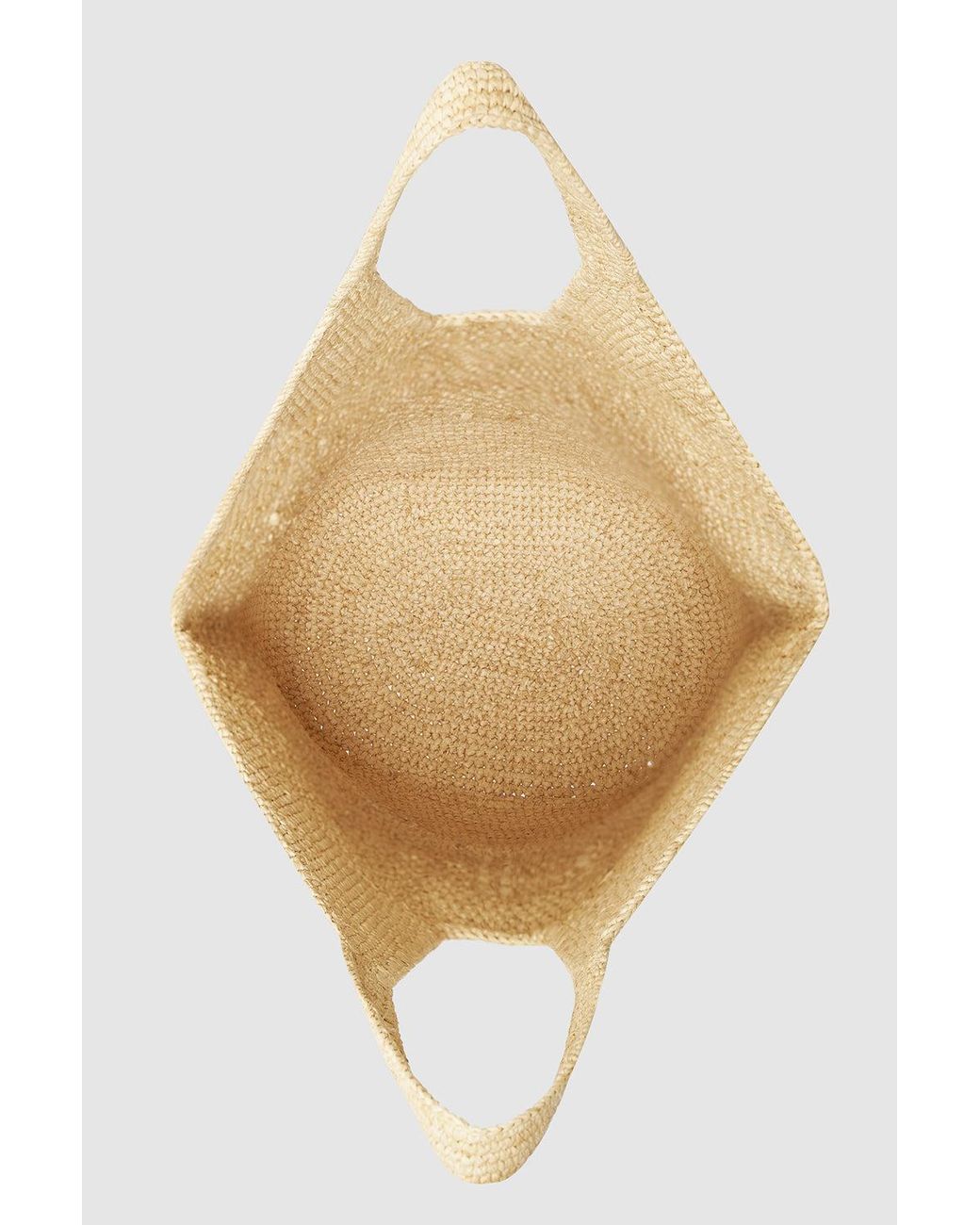 Anine Bing White Leah Logo Hobo Raffia