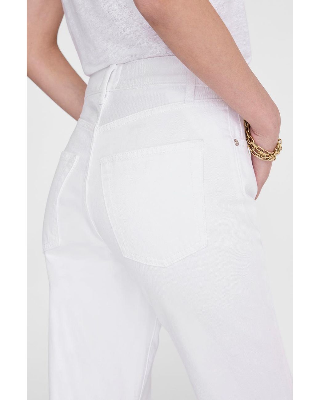 Anine Bing White Wyatt Jean 34"
