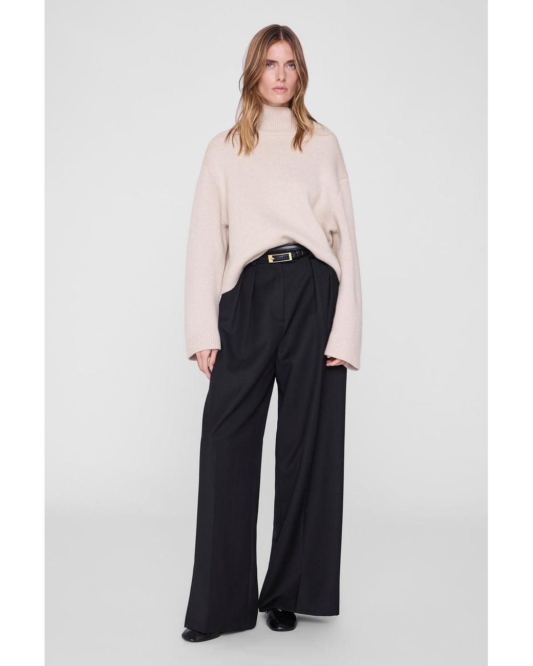 Anine Bing Blue Alma Turtleneck Sweater