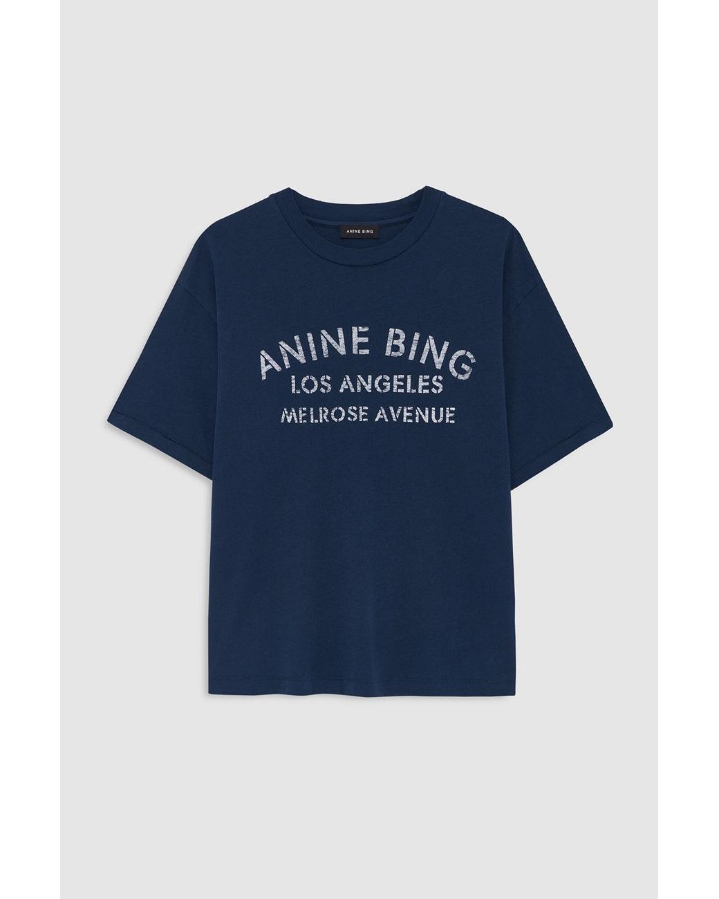 Anine Bing Blue Cade Melrose Stencil Tee