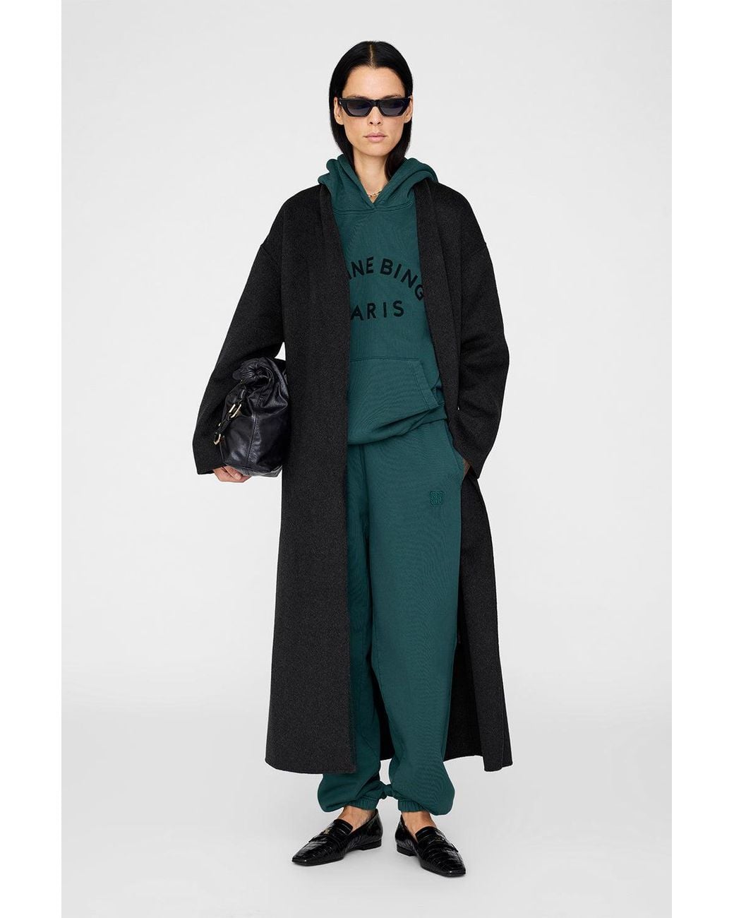 Anine Bing Green Karter Jogger Framed Monogram