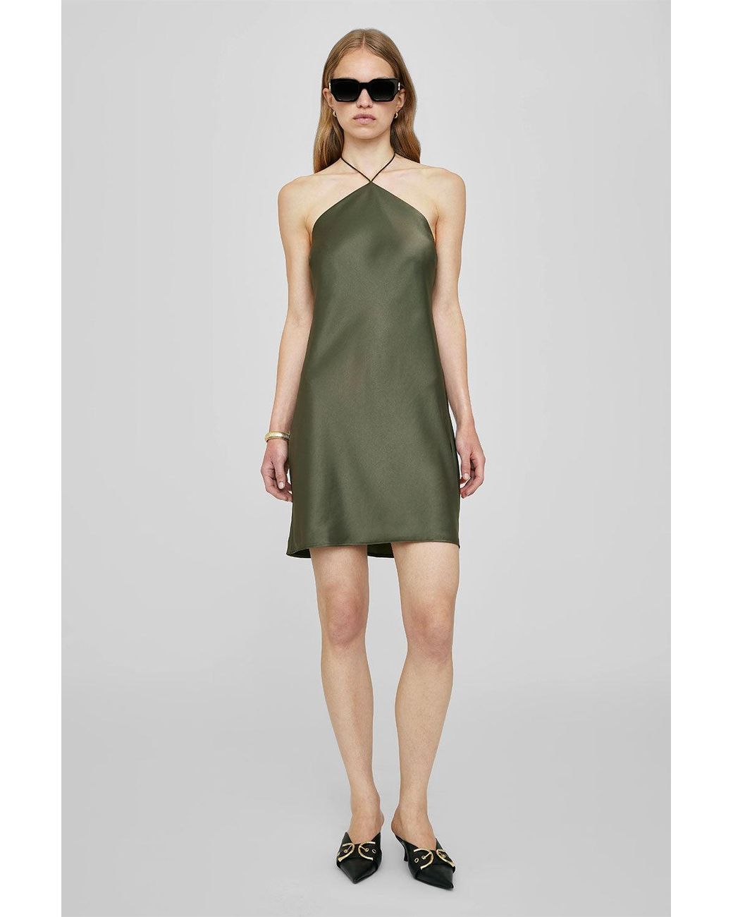 Anine Bing Green Leanne Mini Dress