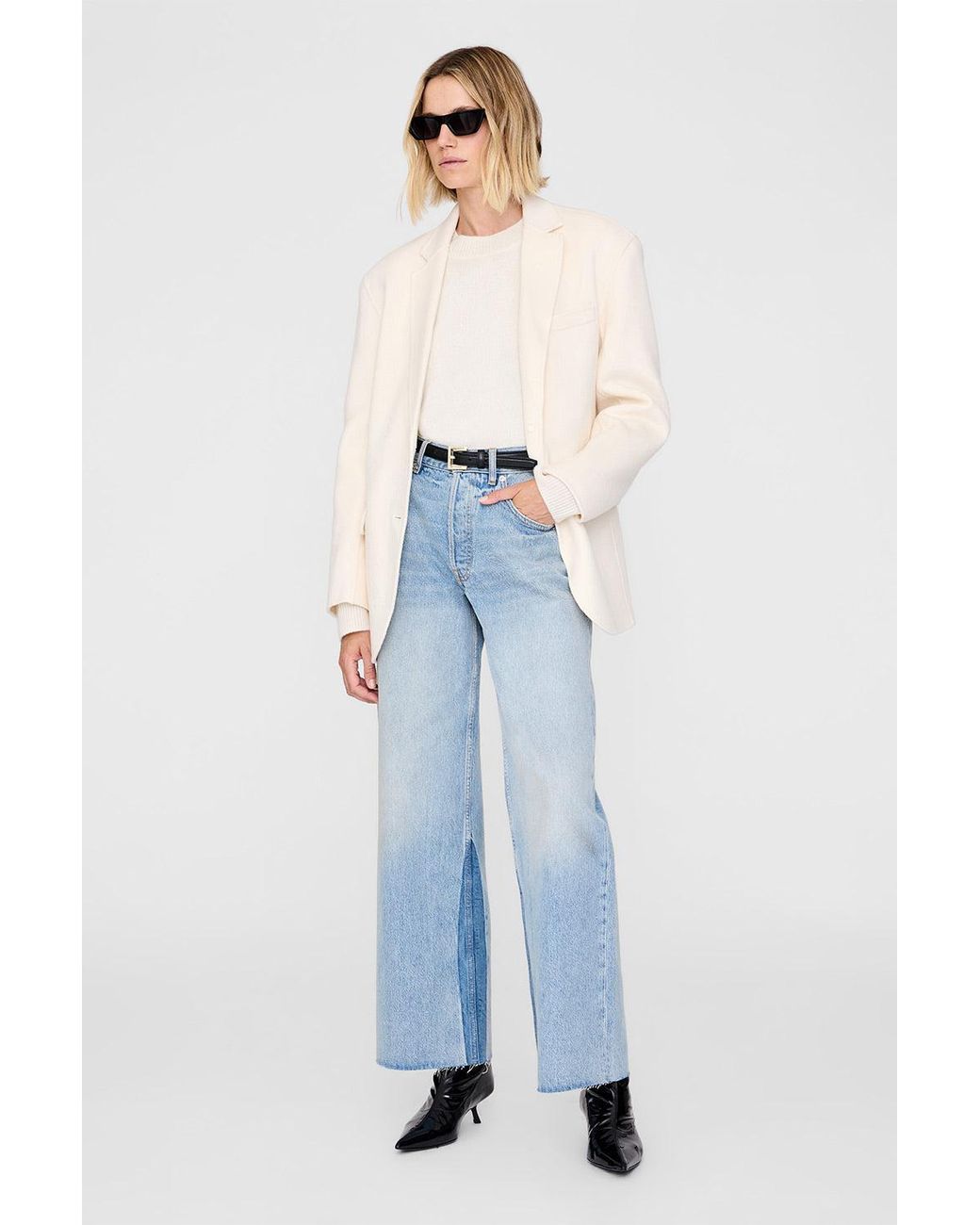 Anine Bing Blue Lee Crew Sweater
