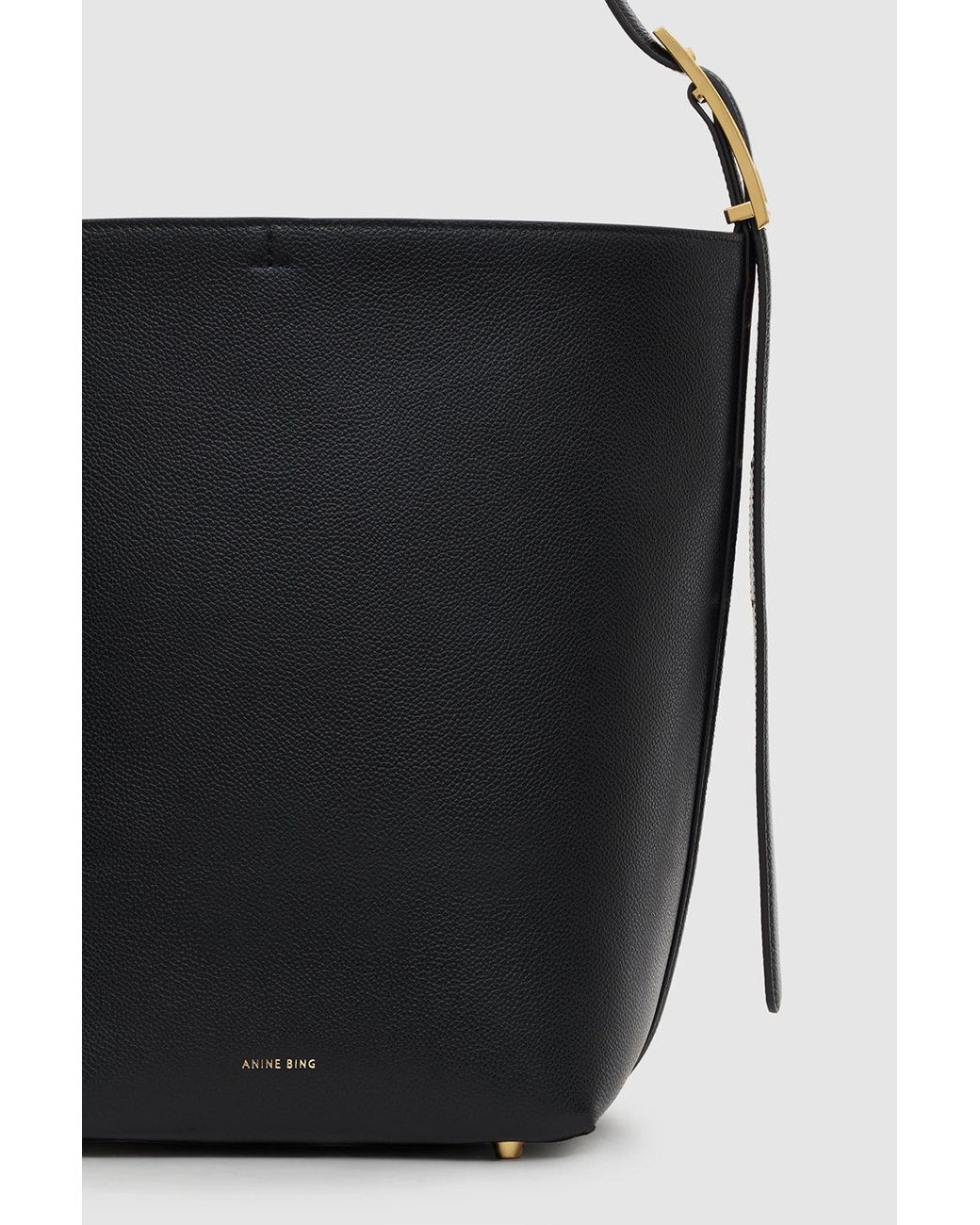 Anine Bing Black Elly Bucket Bag Grained Leather