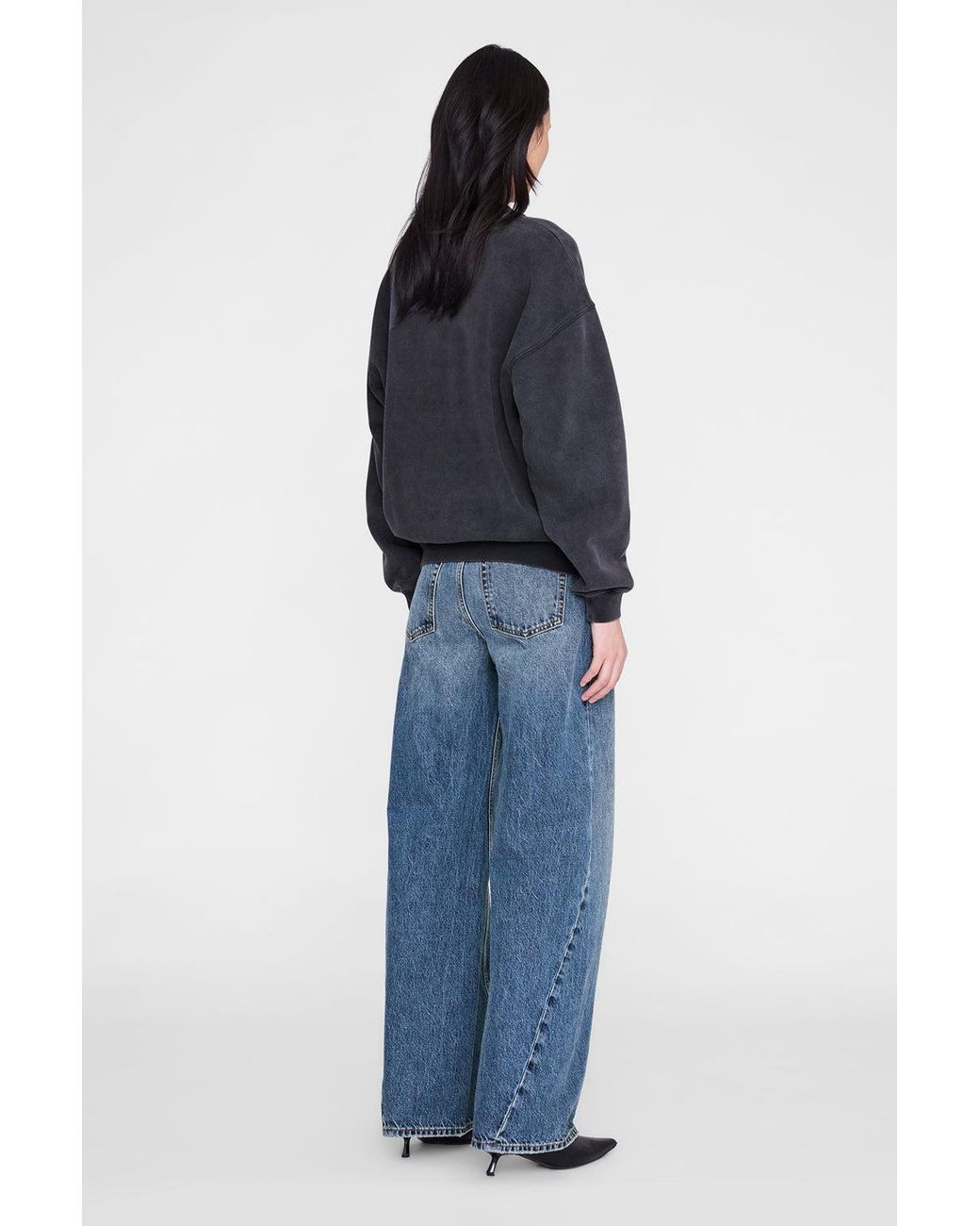 Anine Bing Blue Spencer Sweatshirt Leopard