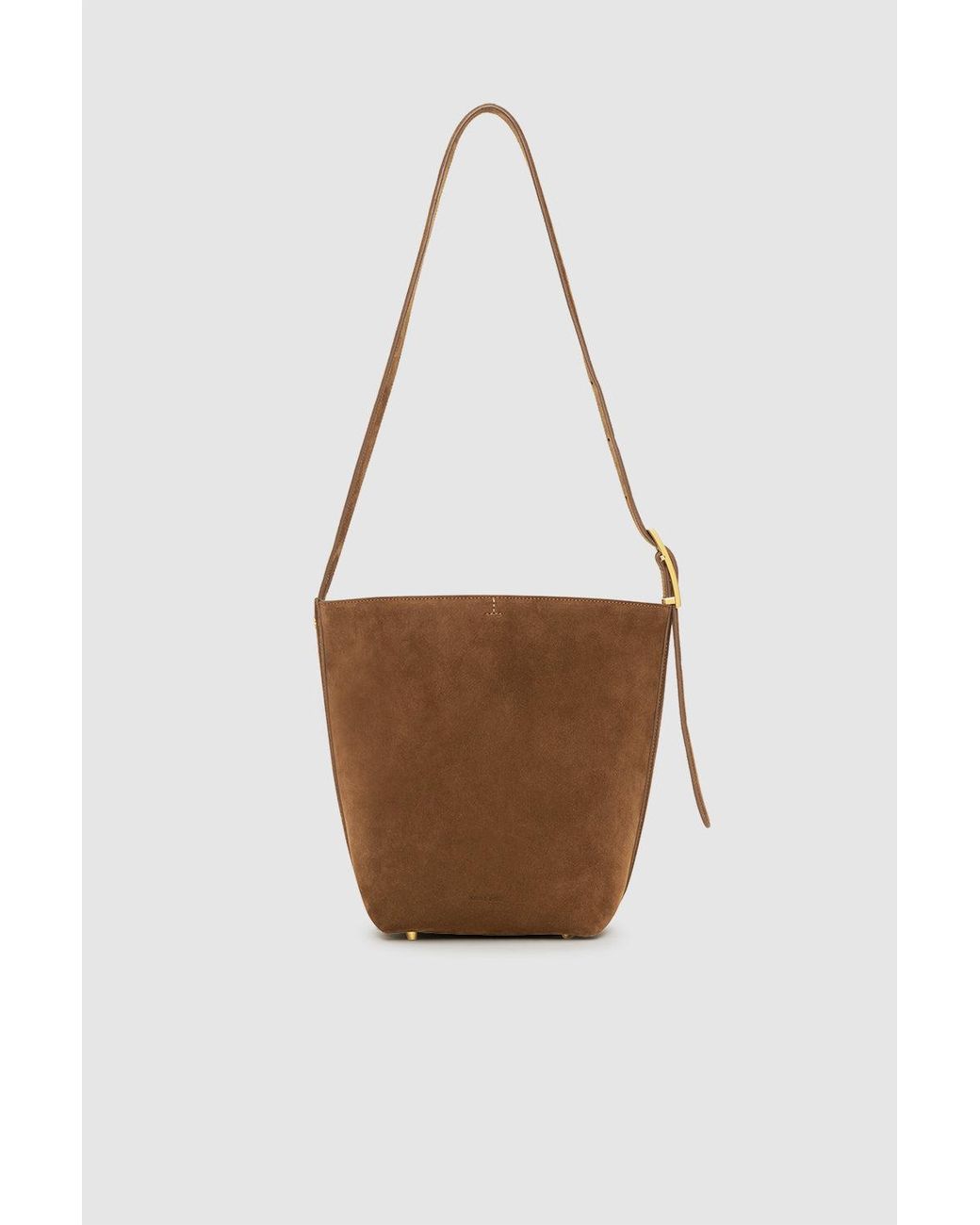Anine Bing White Elly Medium Bucket Bag Suede