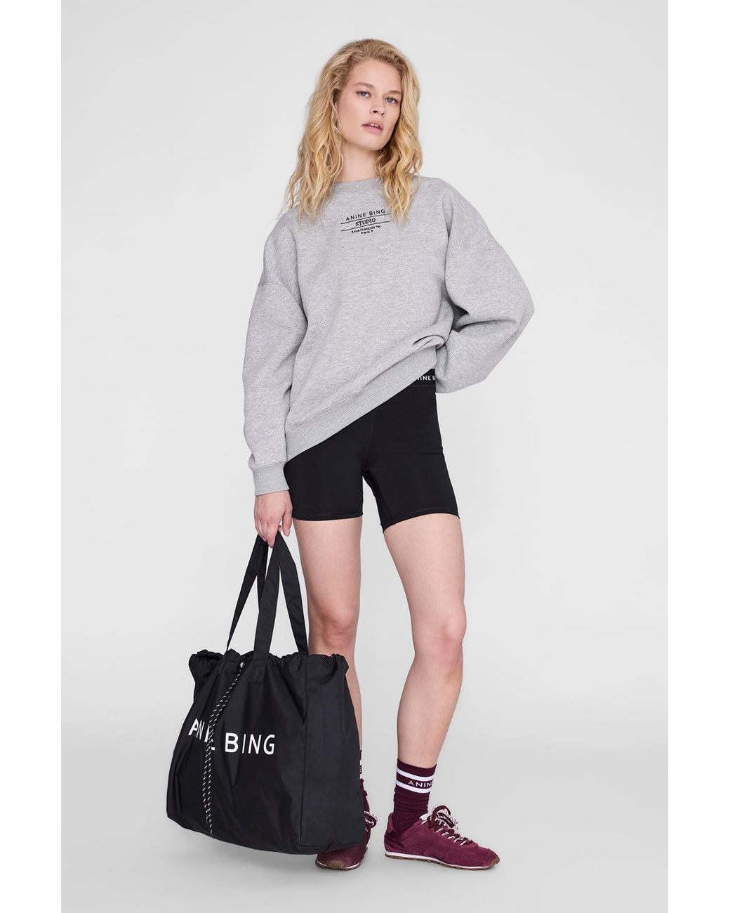 Anine Bing Black Leo Sport Tote