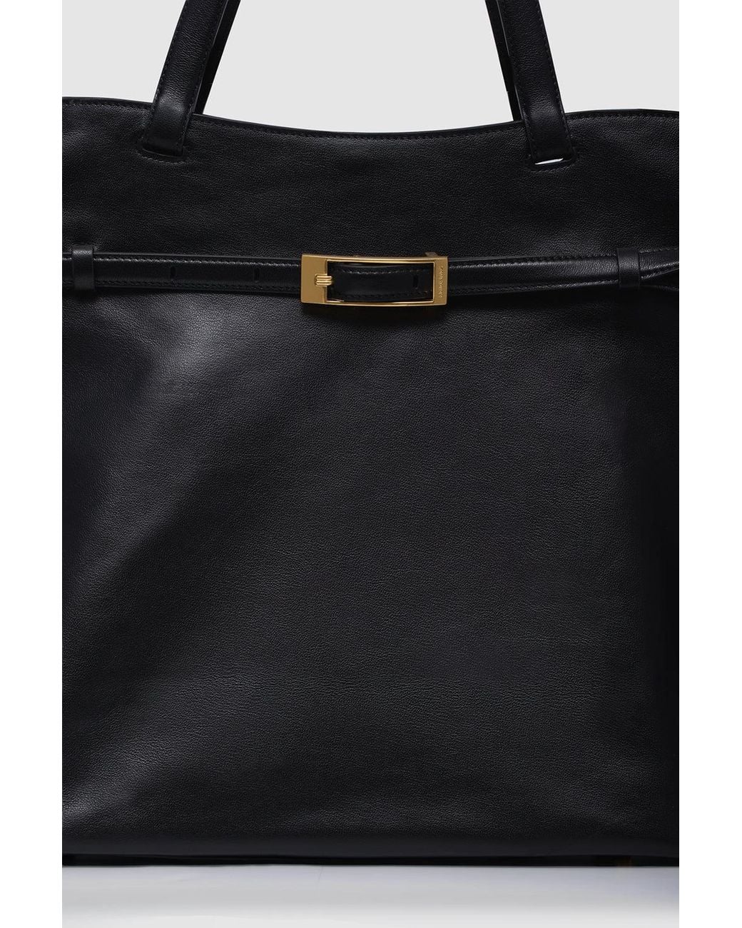 Anine Bing Black Elly Tote Grained Leather