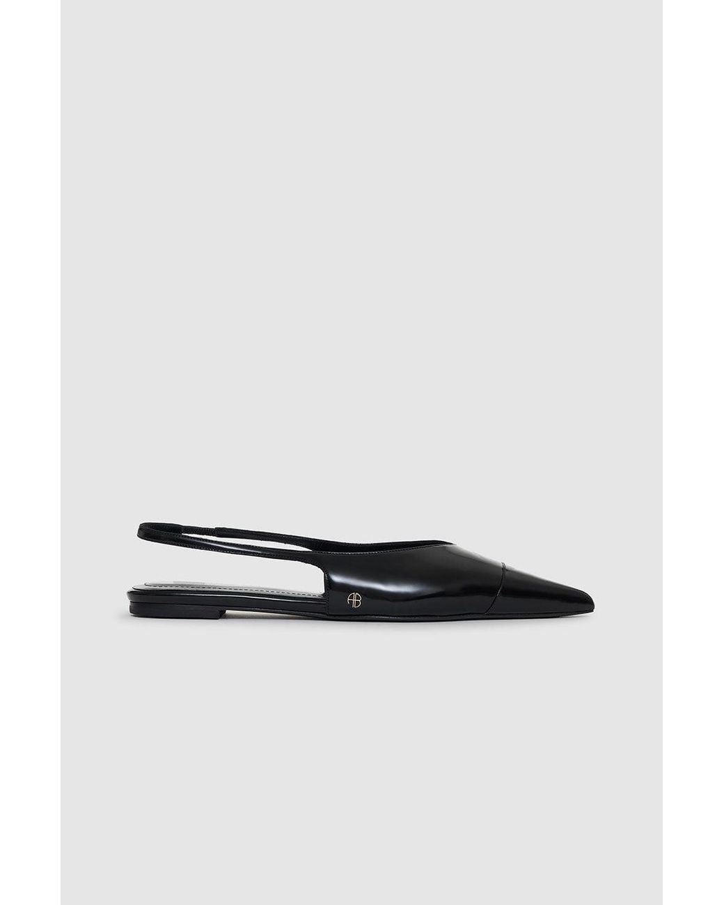 Anine Bing White Elena Slingback Flats