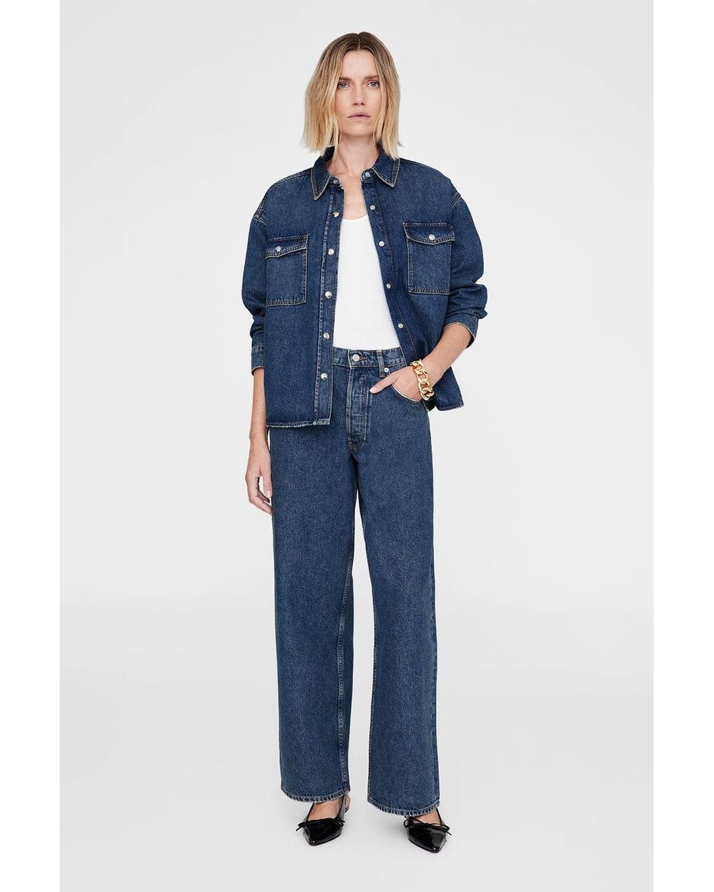 Anine Bing Blue Manon Jean