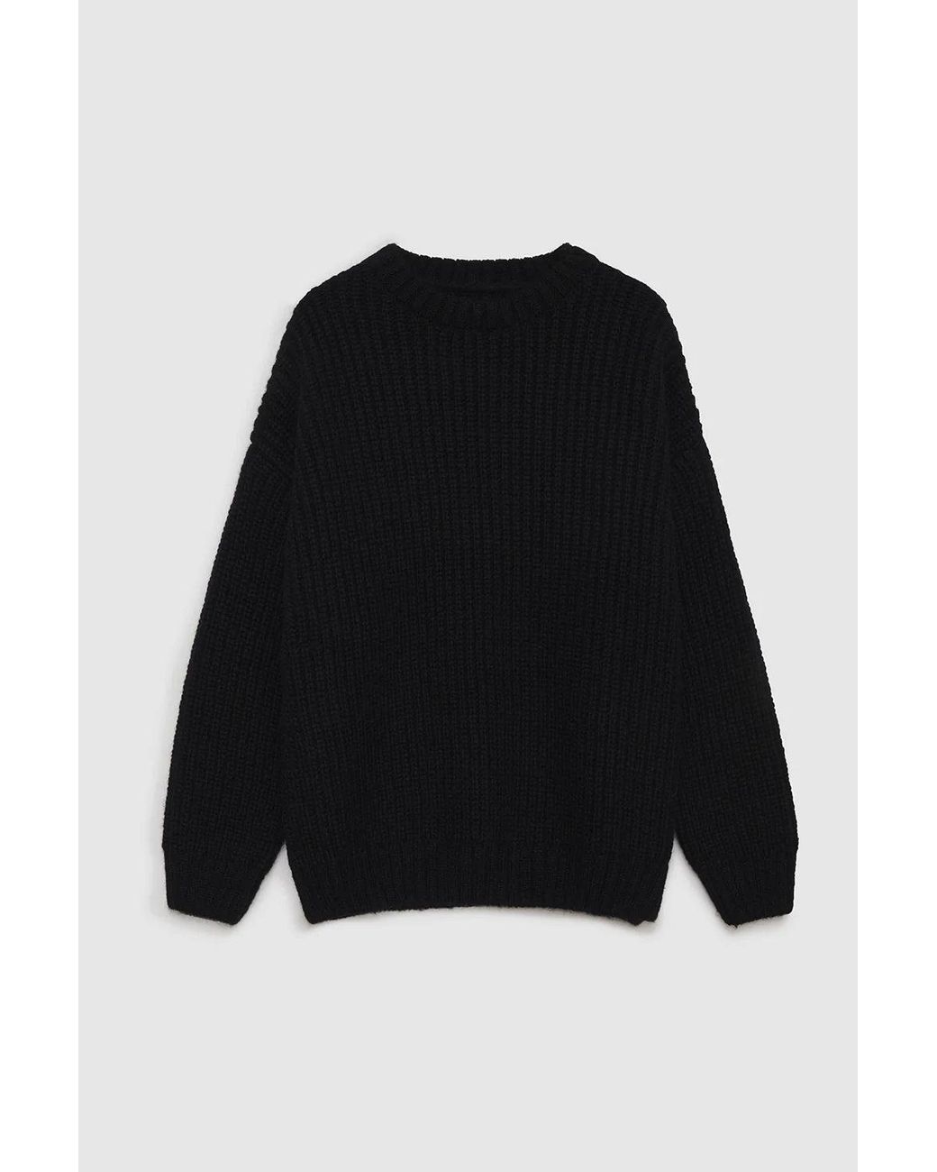 Anine Bing Black Sydney Crew Sweater