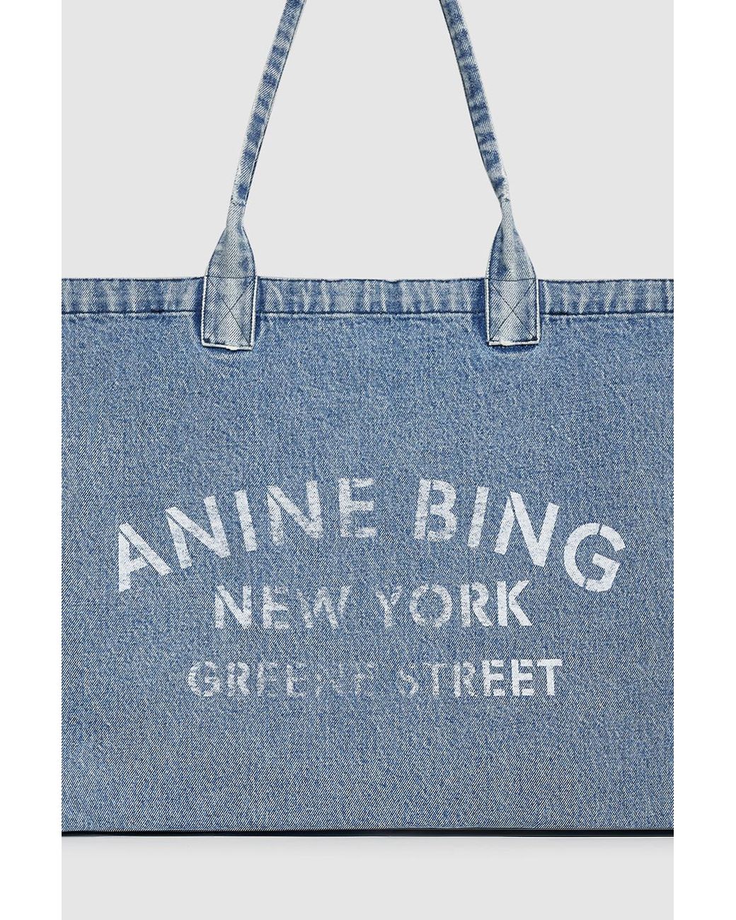 Anine Bing Blue Leo Denim Tote