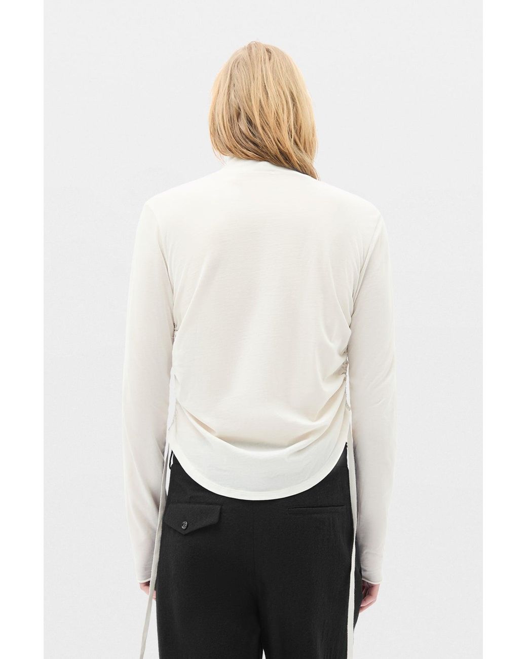 Ann Demeulemeester Natural Lenart Wrinkled Mock Collar Top for men