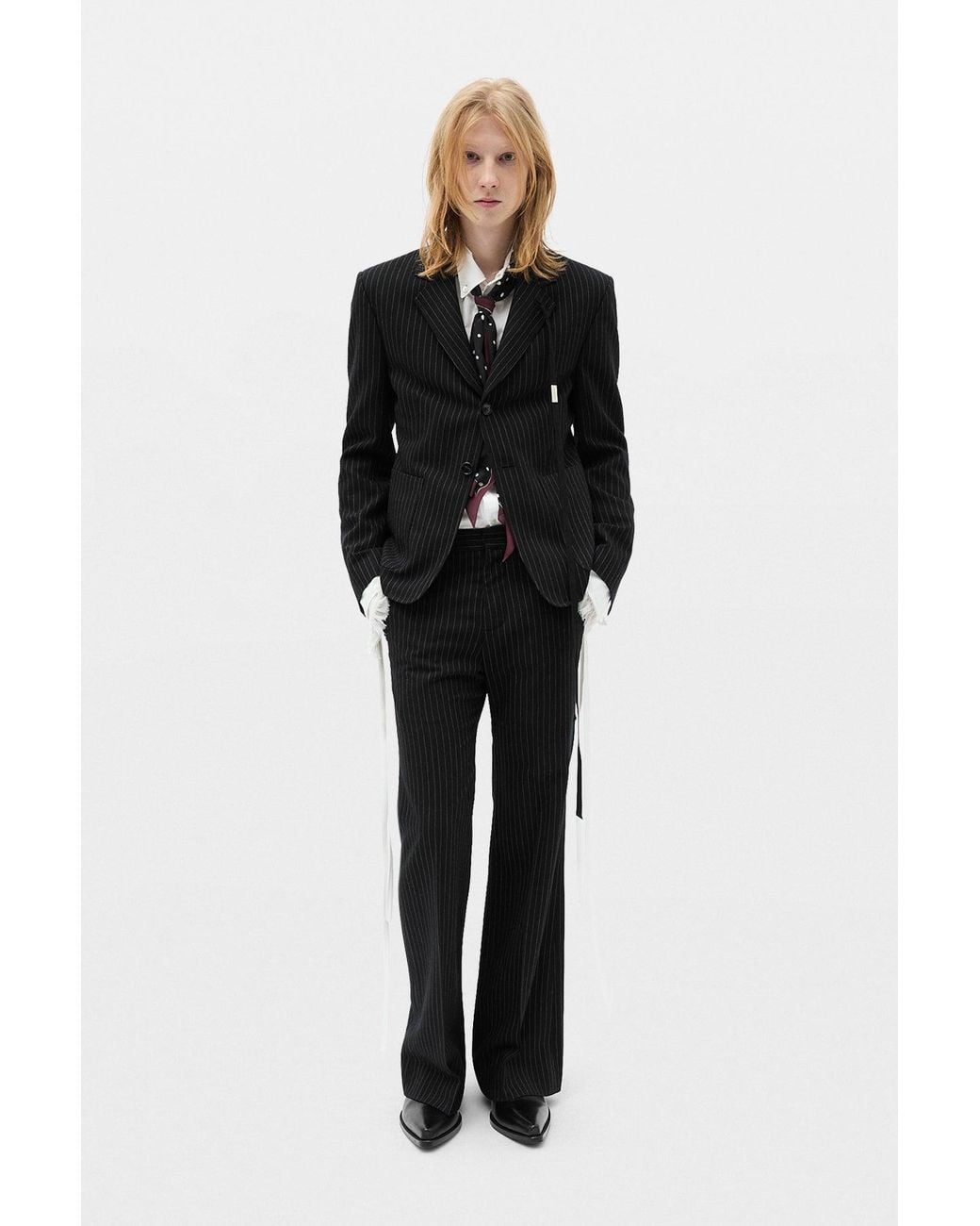 Ann Demeulemeester Black Wessel Botton Down Shirt With Monogram Embroidery for men
